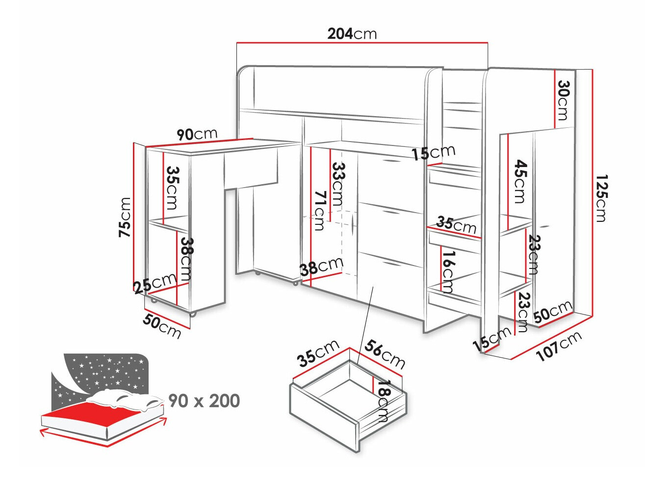 Krevet na sprat S117 sa oštecćenom ambalažom