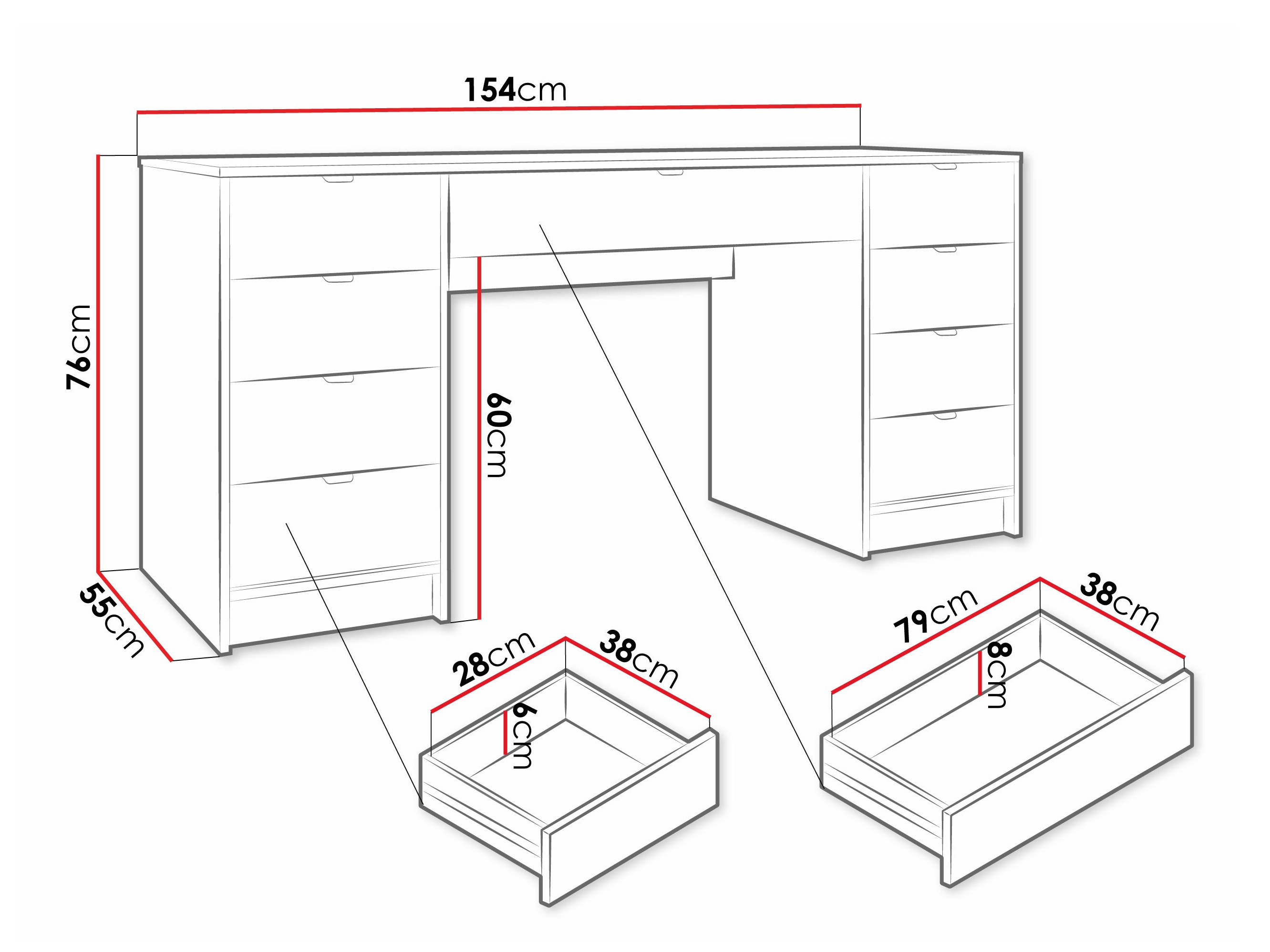 Kancelarijski sto Comfivo Larmire 110 (Belo)