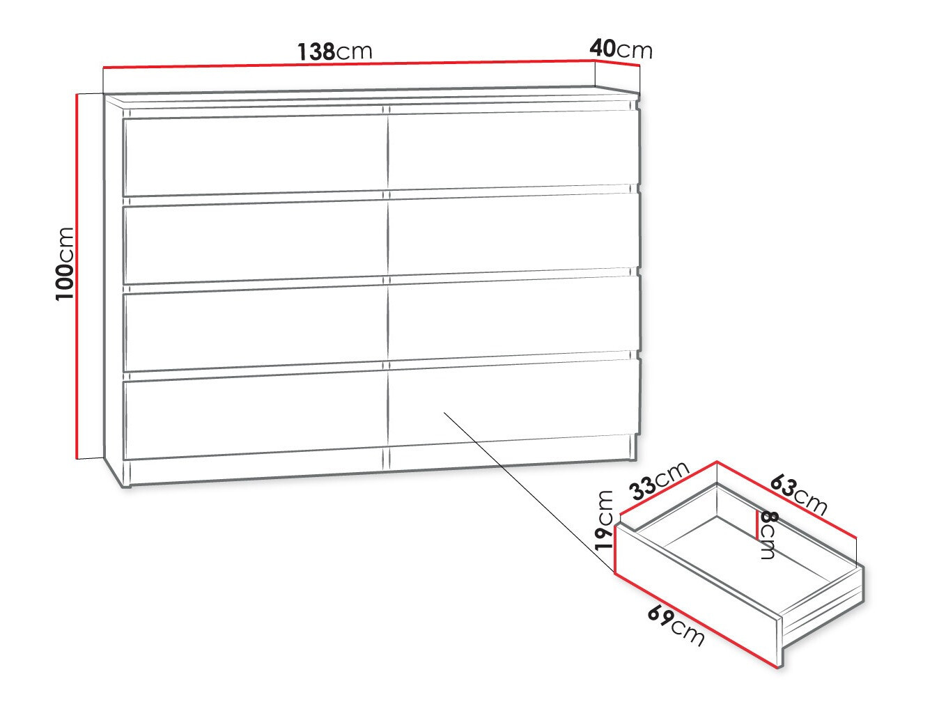 Komoda S146 sa oštećenom ambalažom