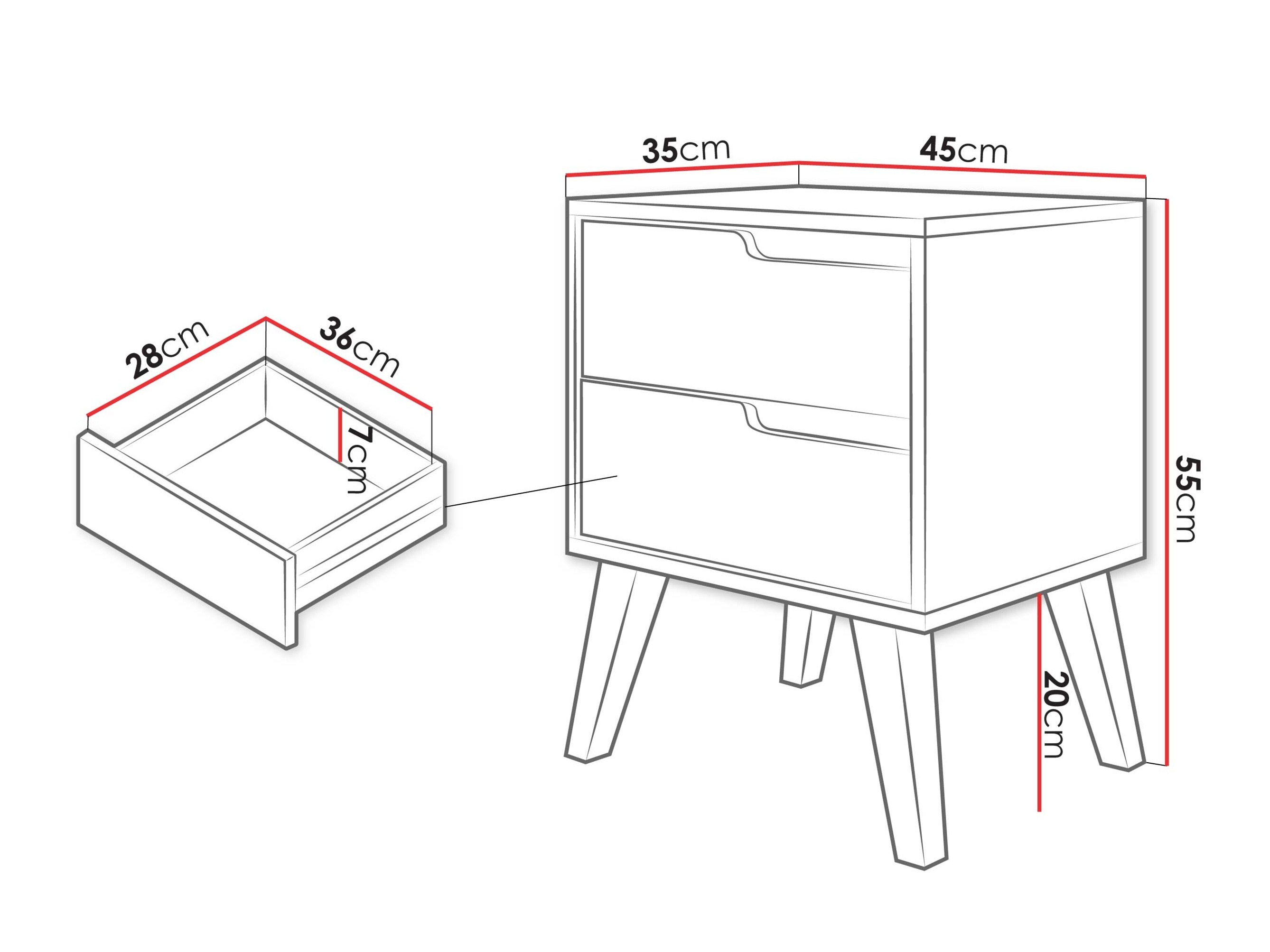 Noćni ormarić Elbtive 104 (Kašmir)