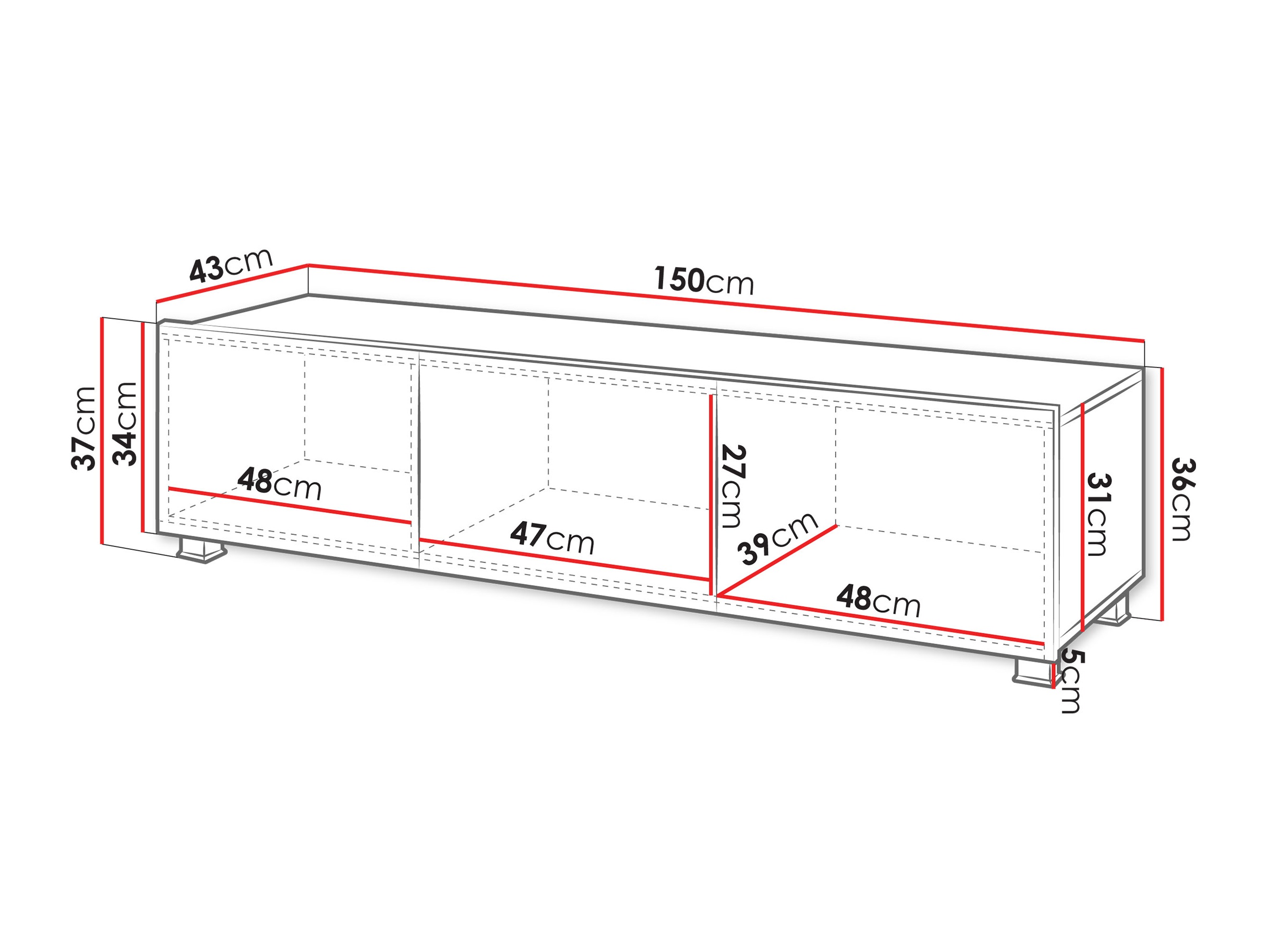 TV komoda Remus (Orah)