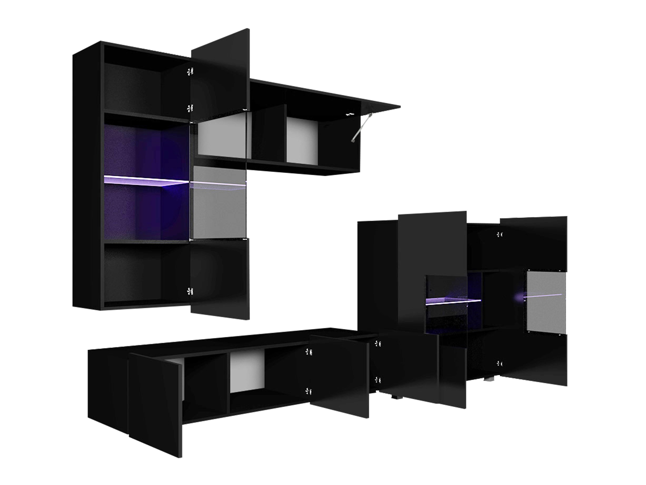Set za dnevnu sobu Remus III (Belo + Sjajno belo)
