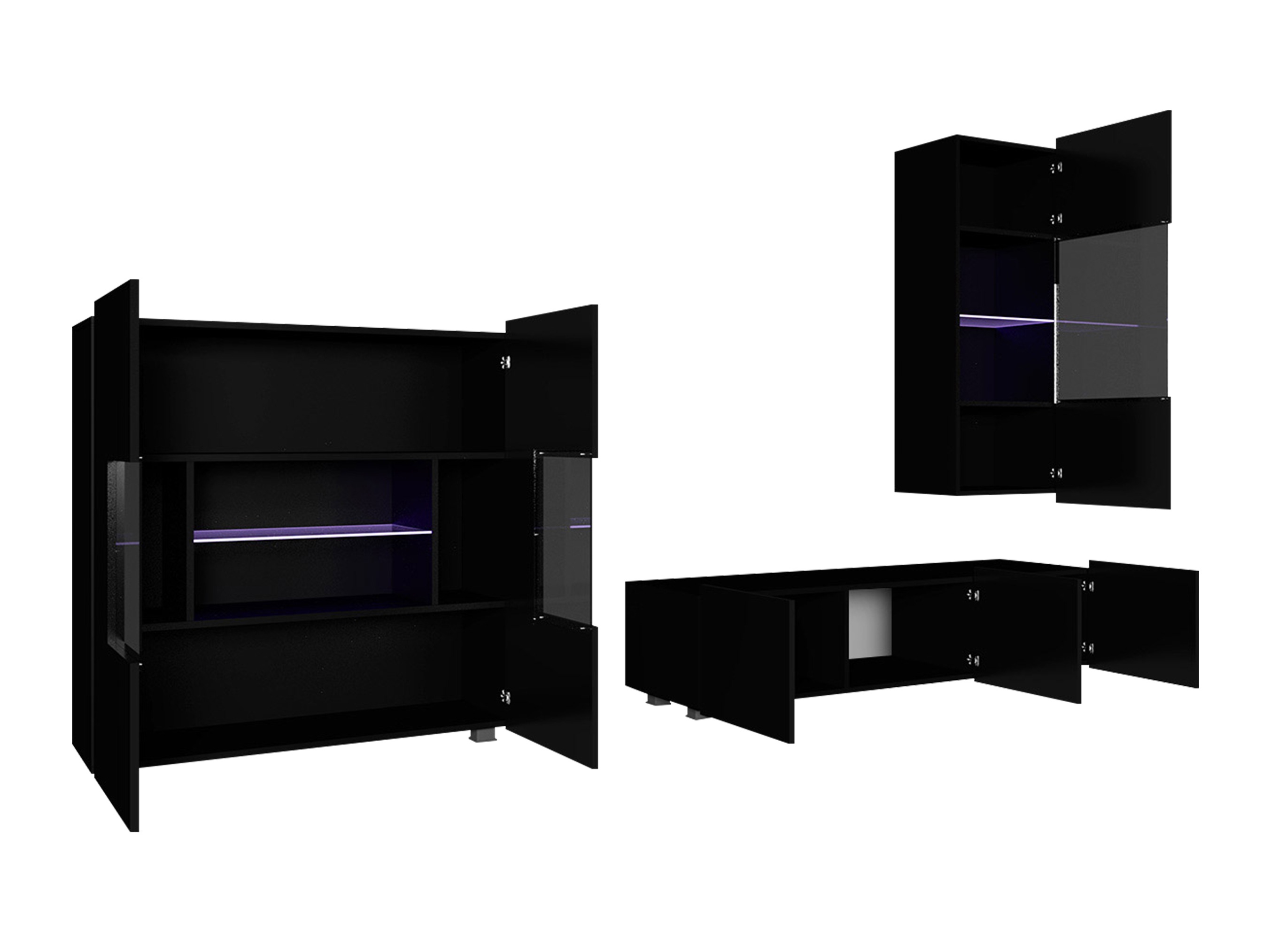 Set za dnevnu sobu Remus VII (Belo + Sjajno belo)