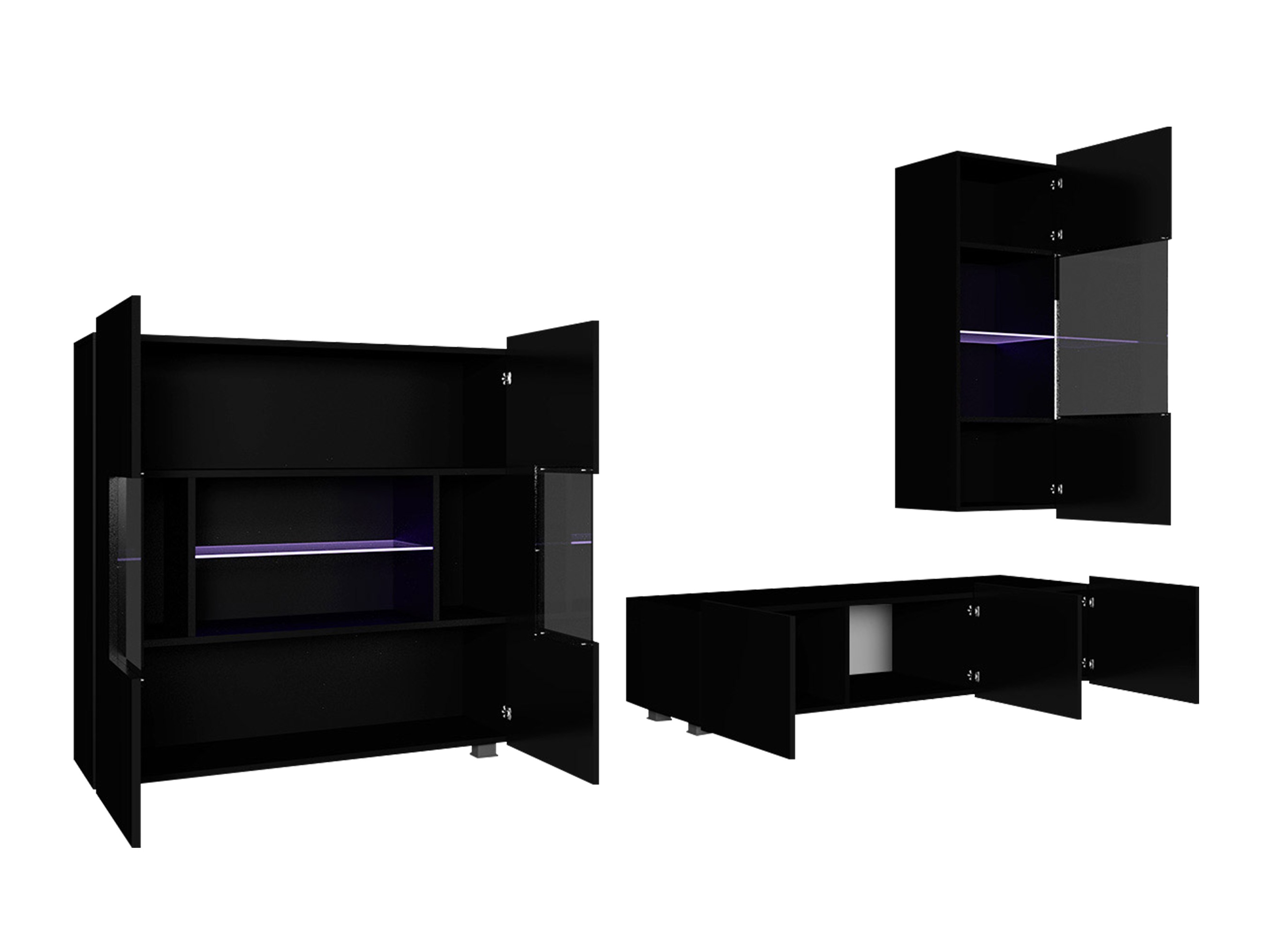 Set za dnevnu sobu Remus VII (Belo + Sjajno belo)