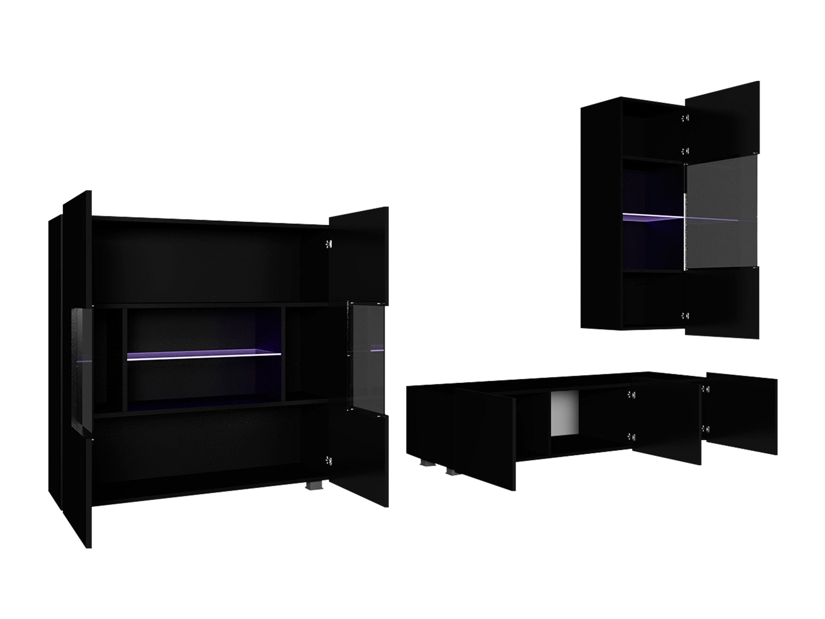 Set za dnevnu sobu Remus VII (Belo + Sjajno belo)