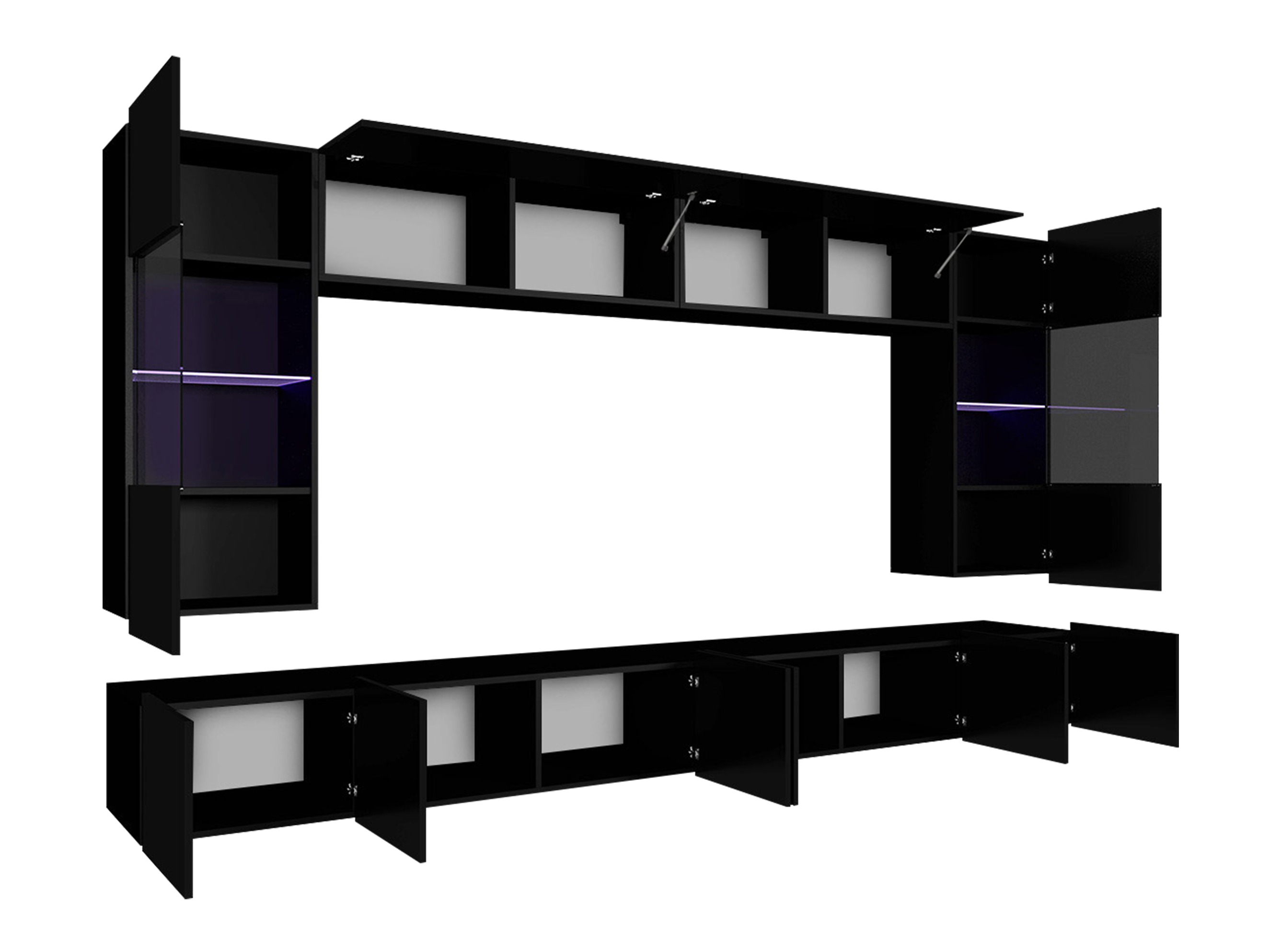 Set za dnevnu sobu Remus I (Belo + Sjajno belo)