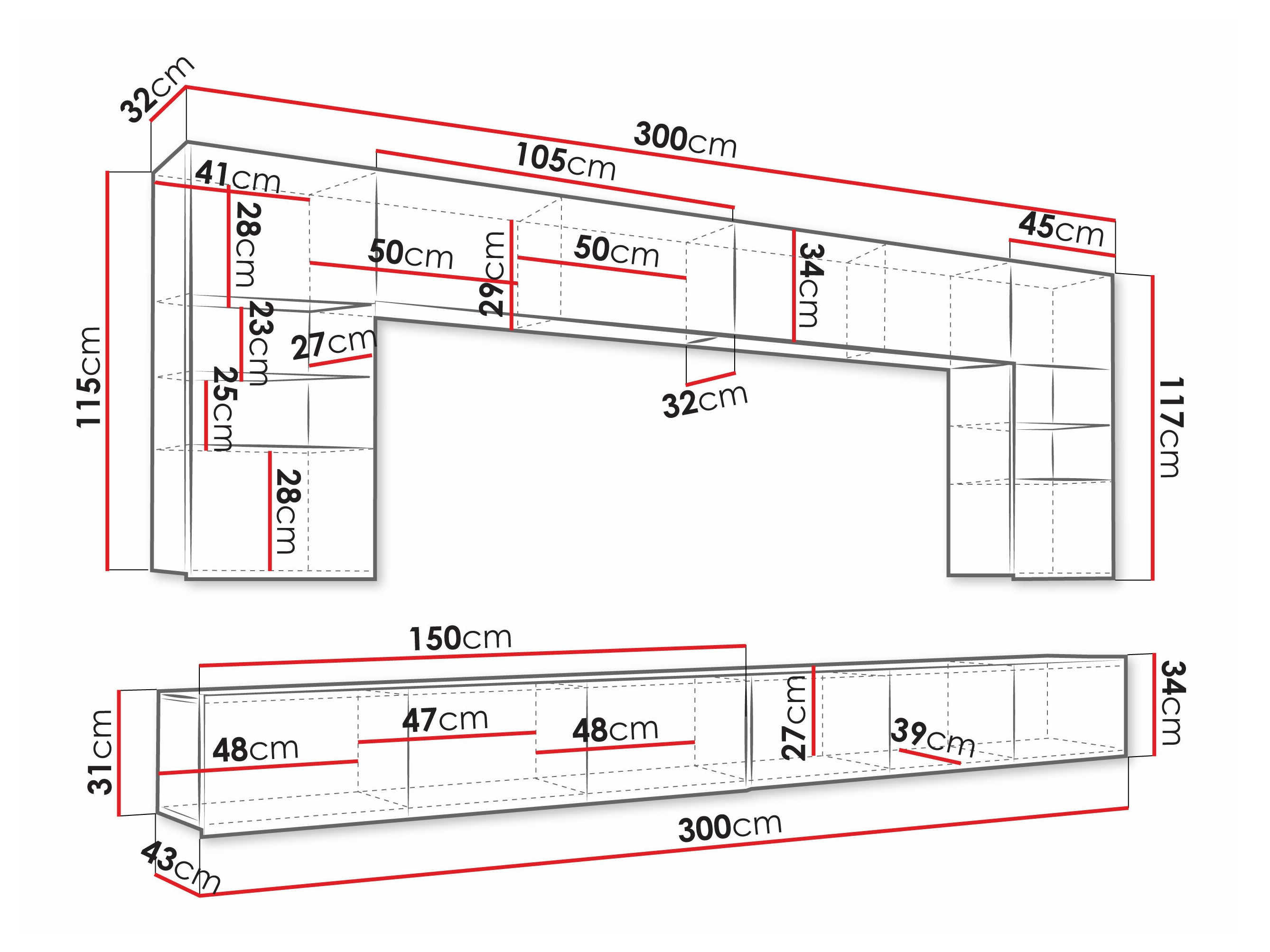Set za dnevnu sobu Remus I (Belo + Sjajno belo)