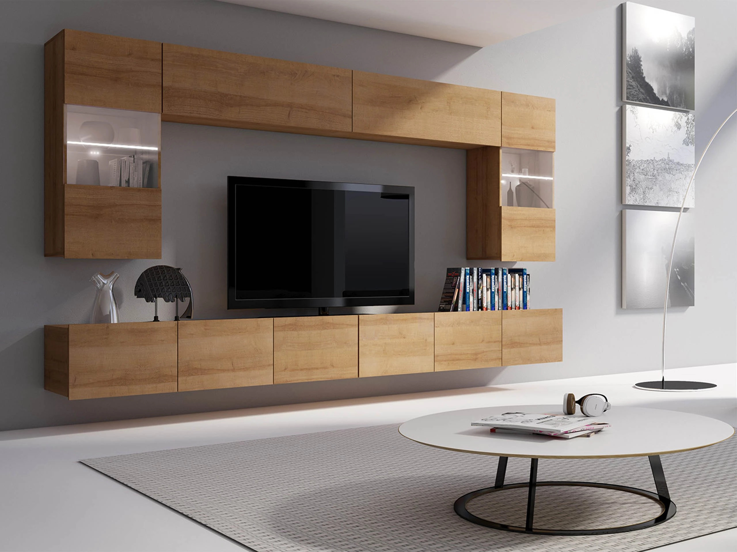 Set za dnevnu sobu Remus I (Zlatni hrast)