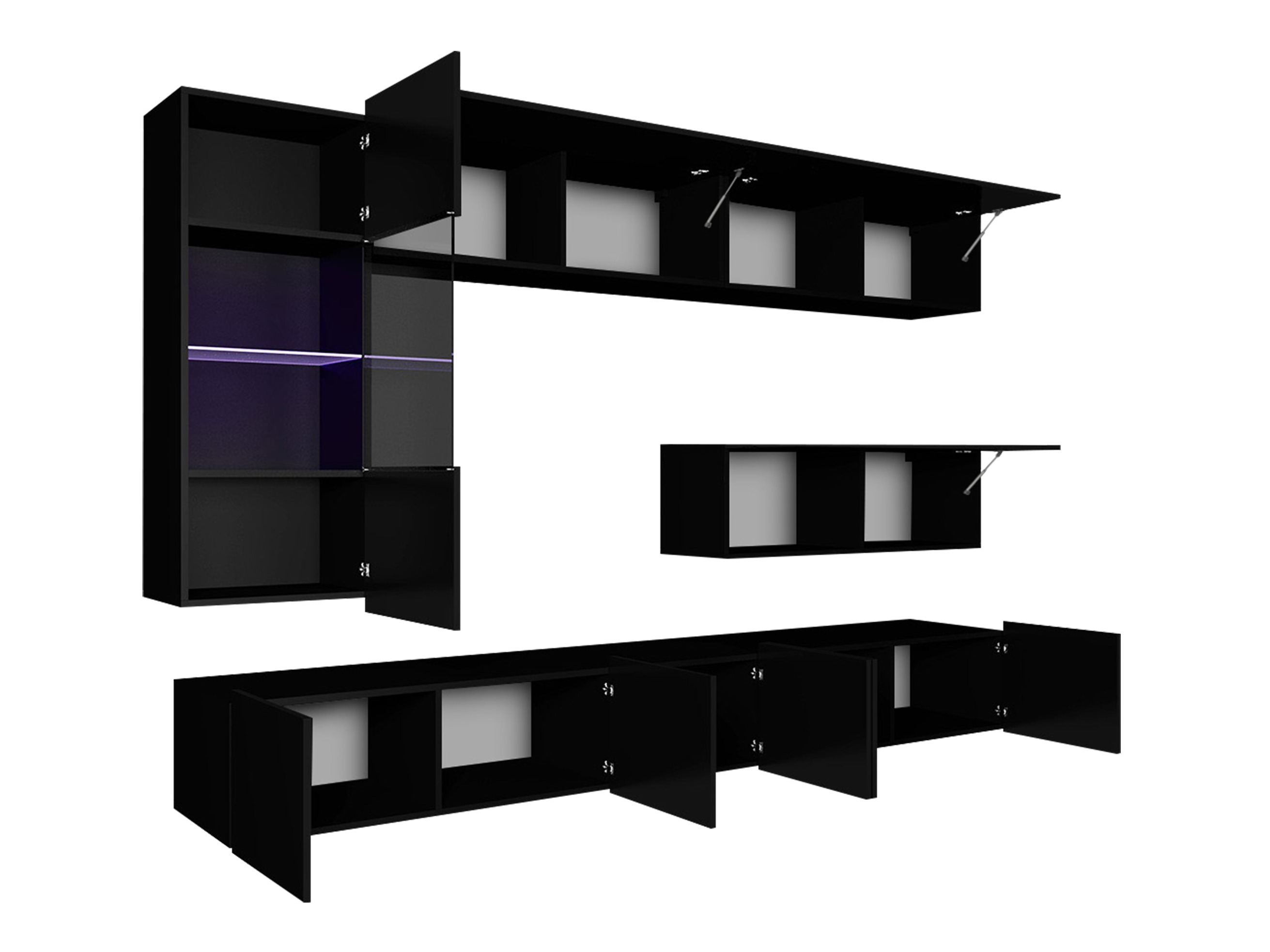 Set za dnevnu sobu Remus IV (Belo + Sjajno belo)