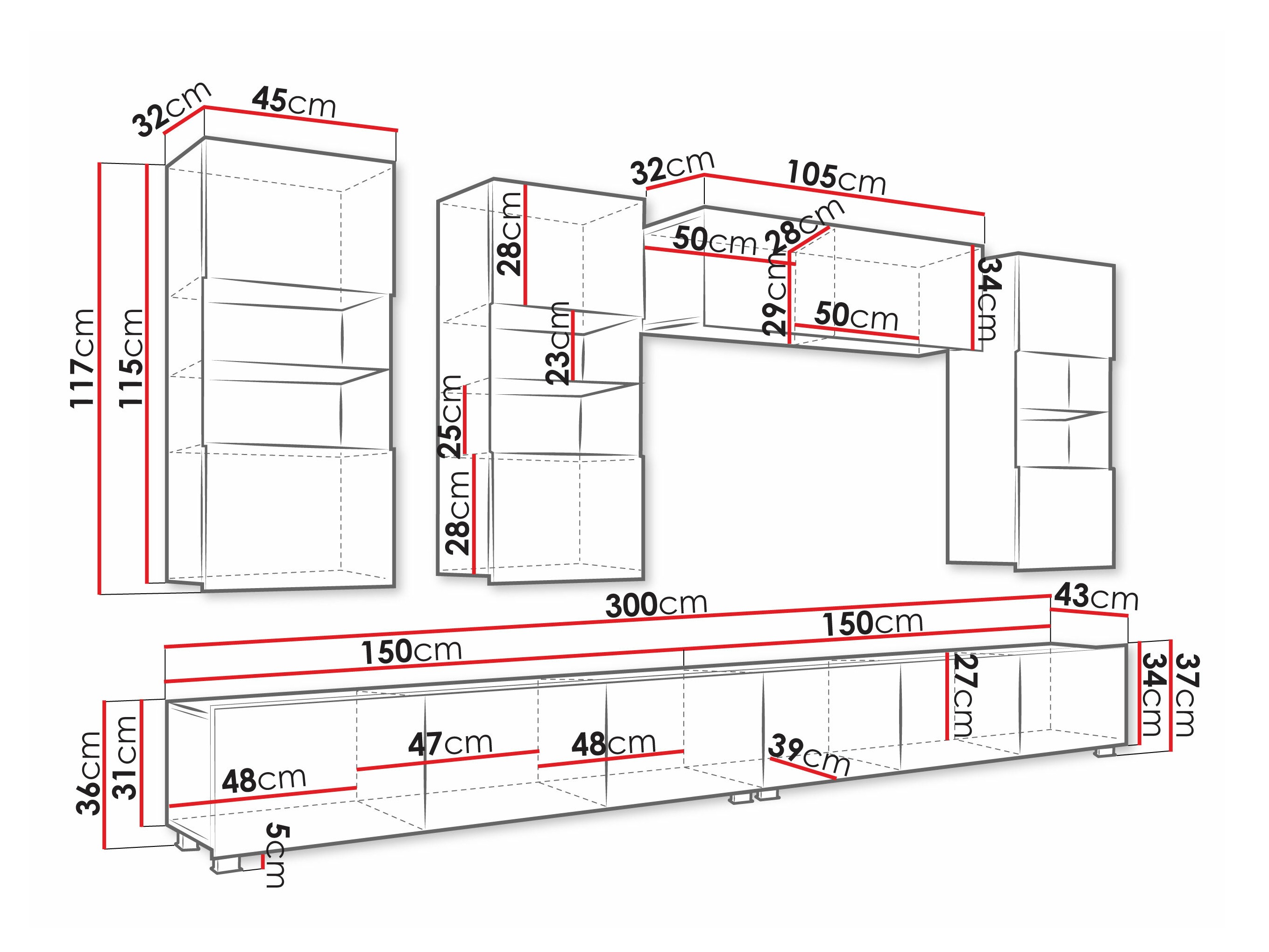 Set za dnevnu sobu Remus V (Crno + Sjajno crna)