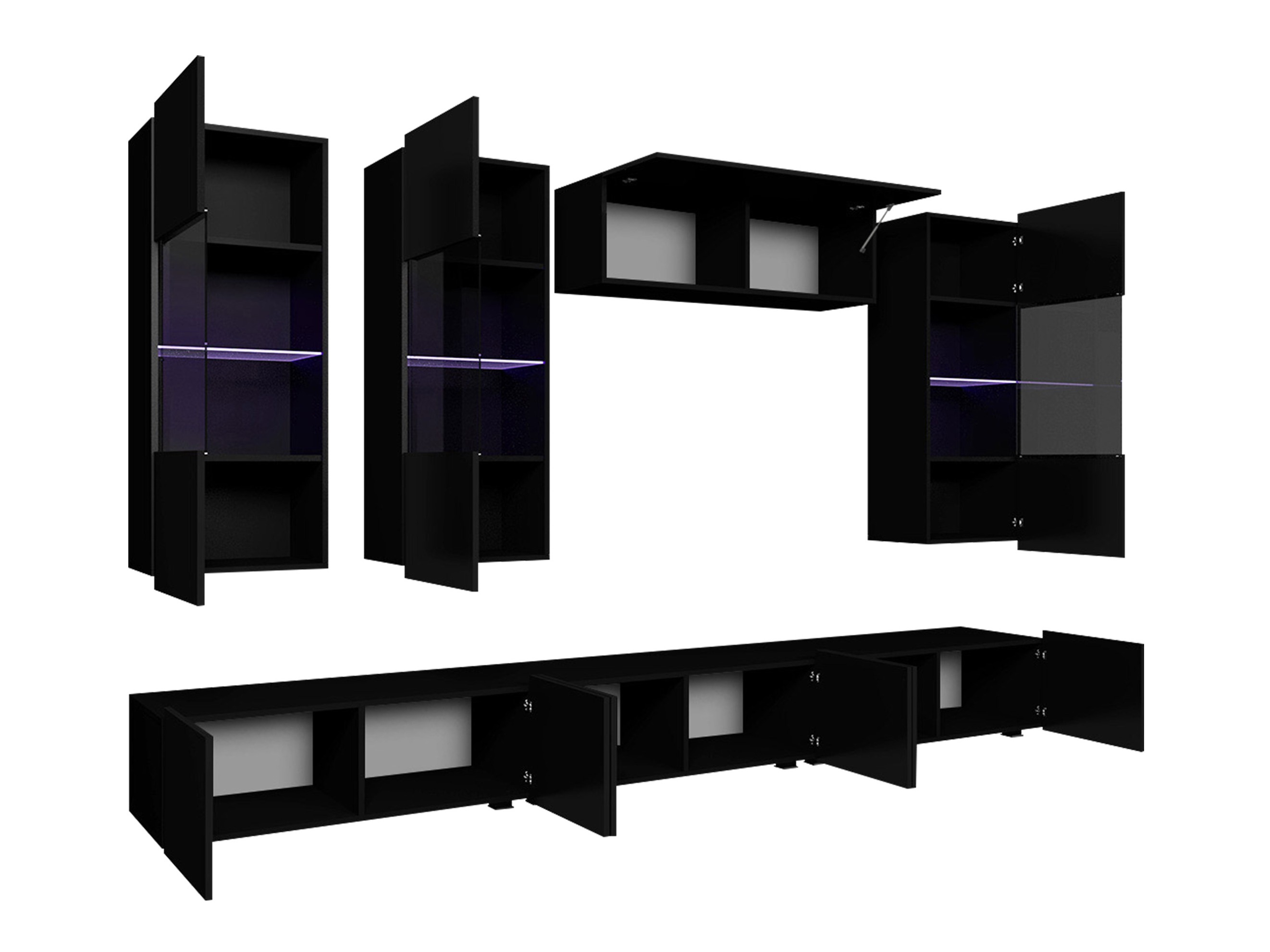 Set za dnevnu sobu Remus XI (Belo + Sjajno belo)