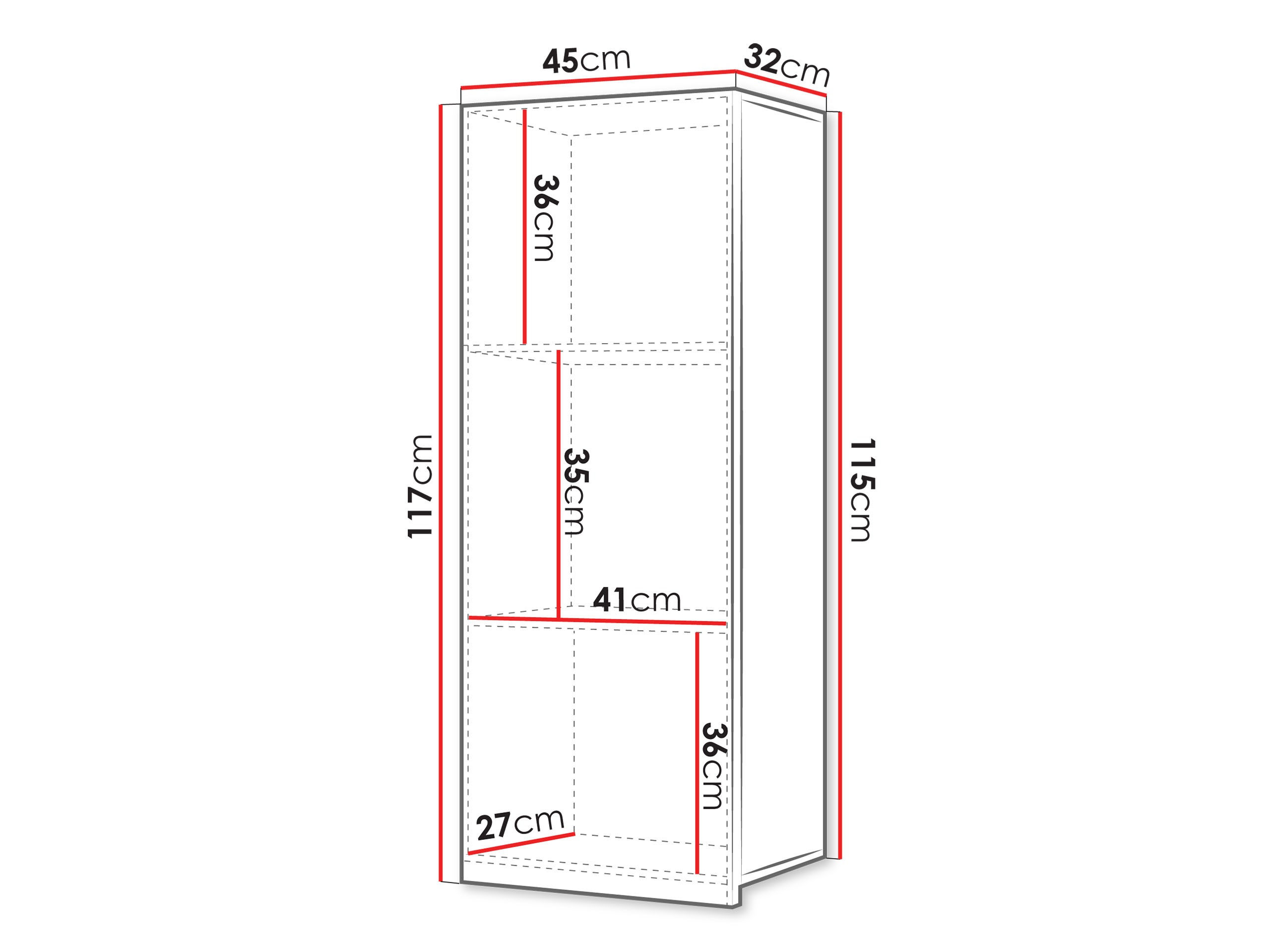 Zidni ormarić Remus III (Belo + Sjajno belo)