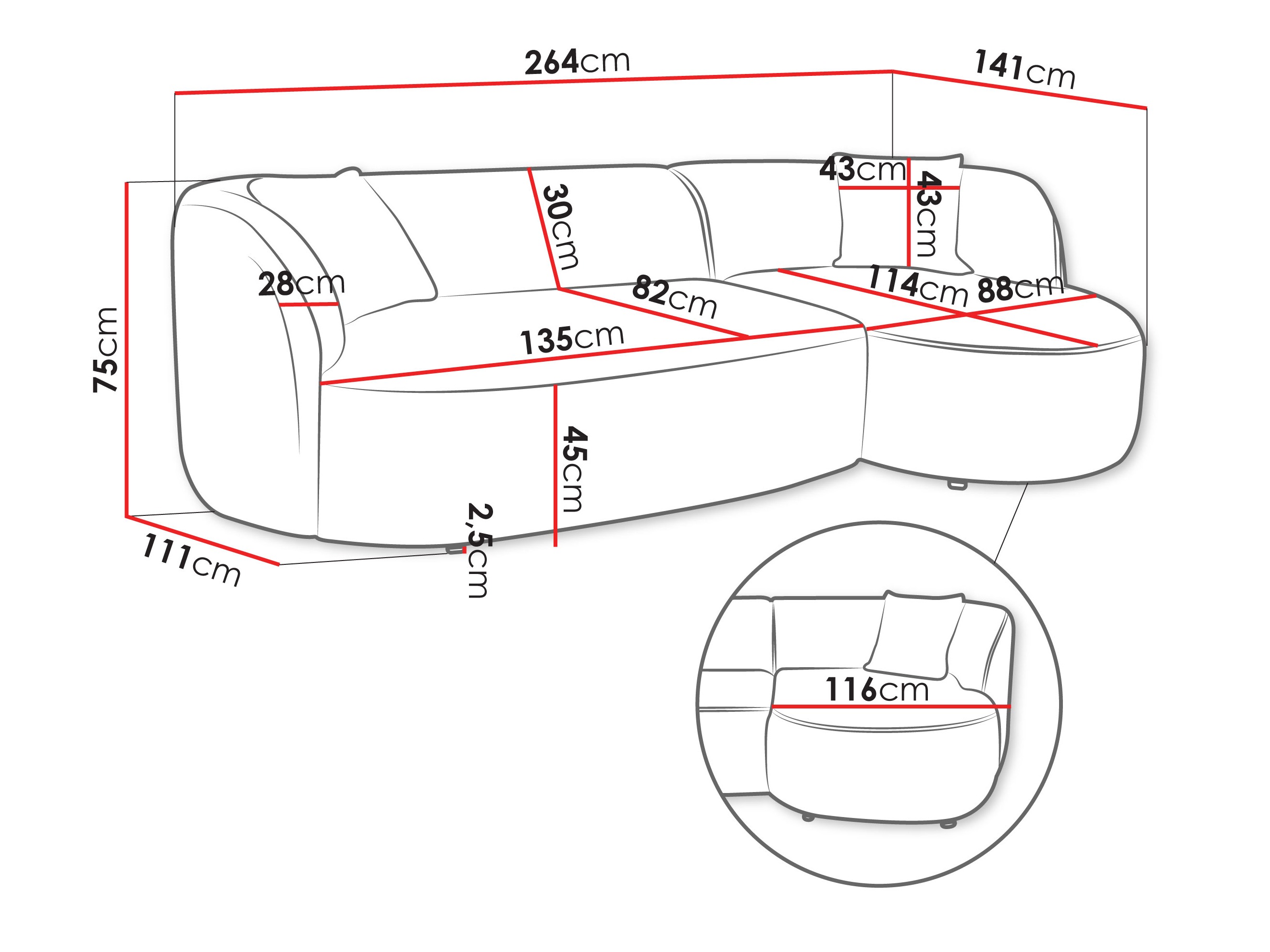 Ugaona garnitura TrendyNest 122 (Euphoria 01)