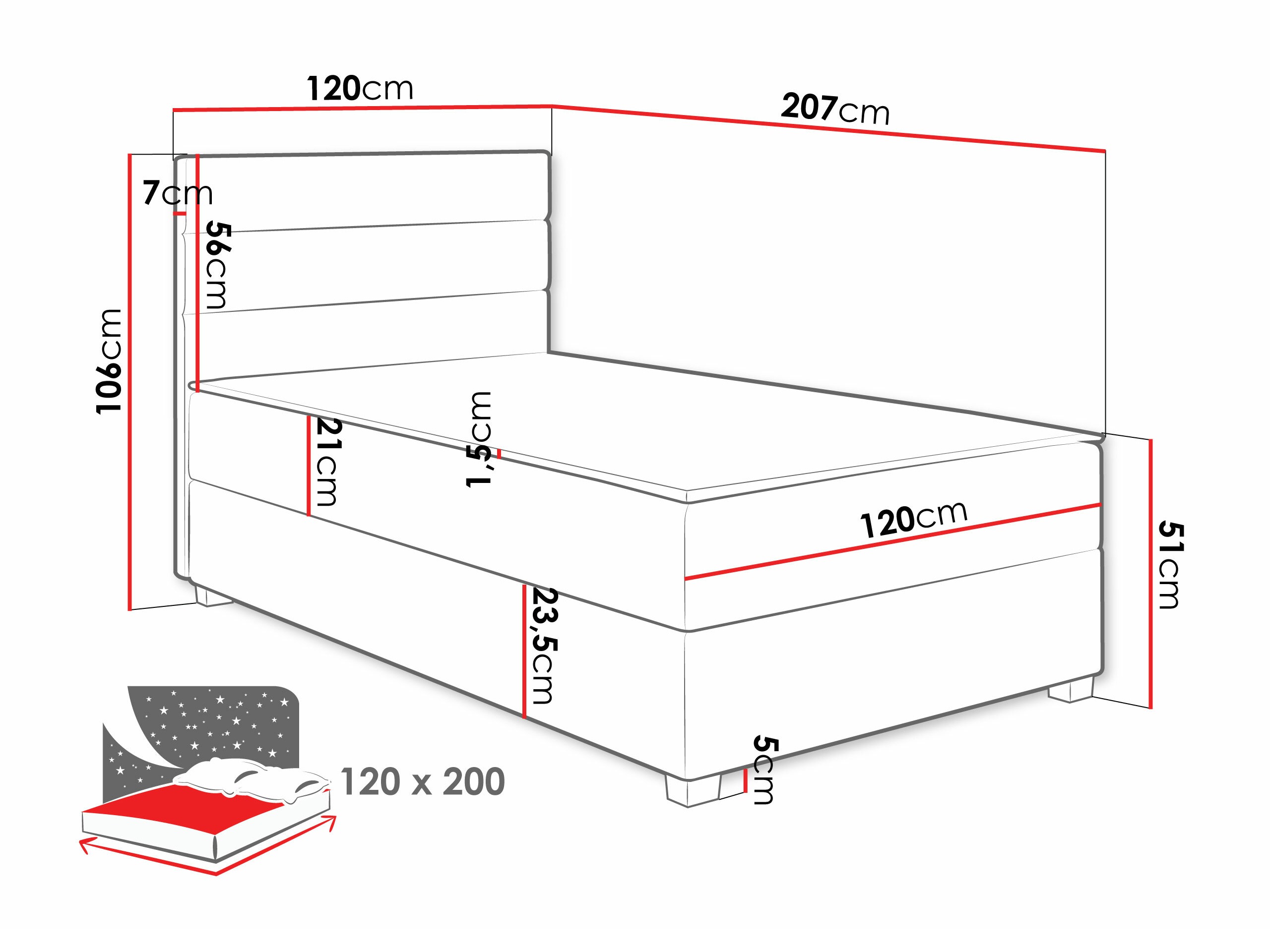 Boxspring krevet Delphio (Manila 16)