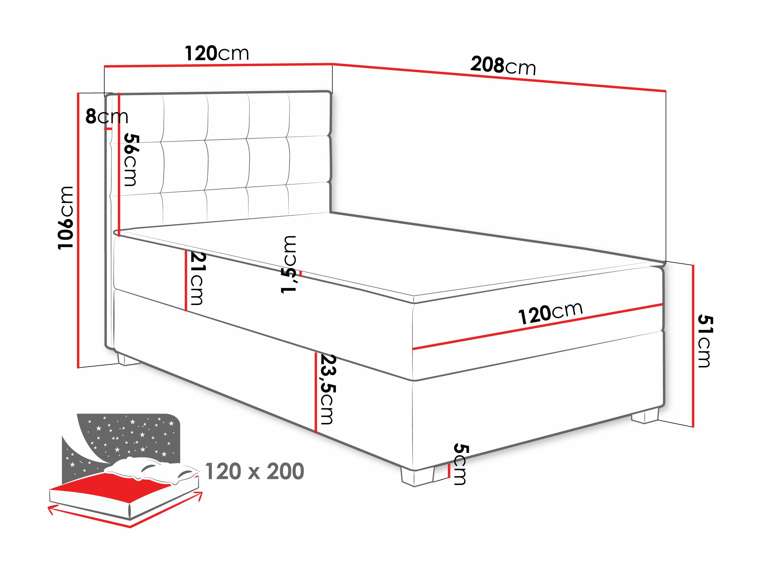 Boxspring krevet Sanford 107 (Manila 02)