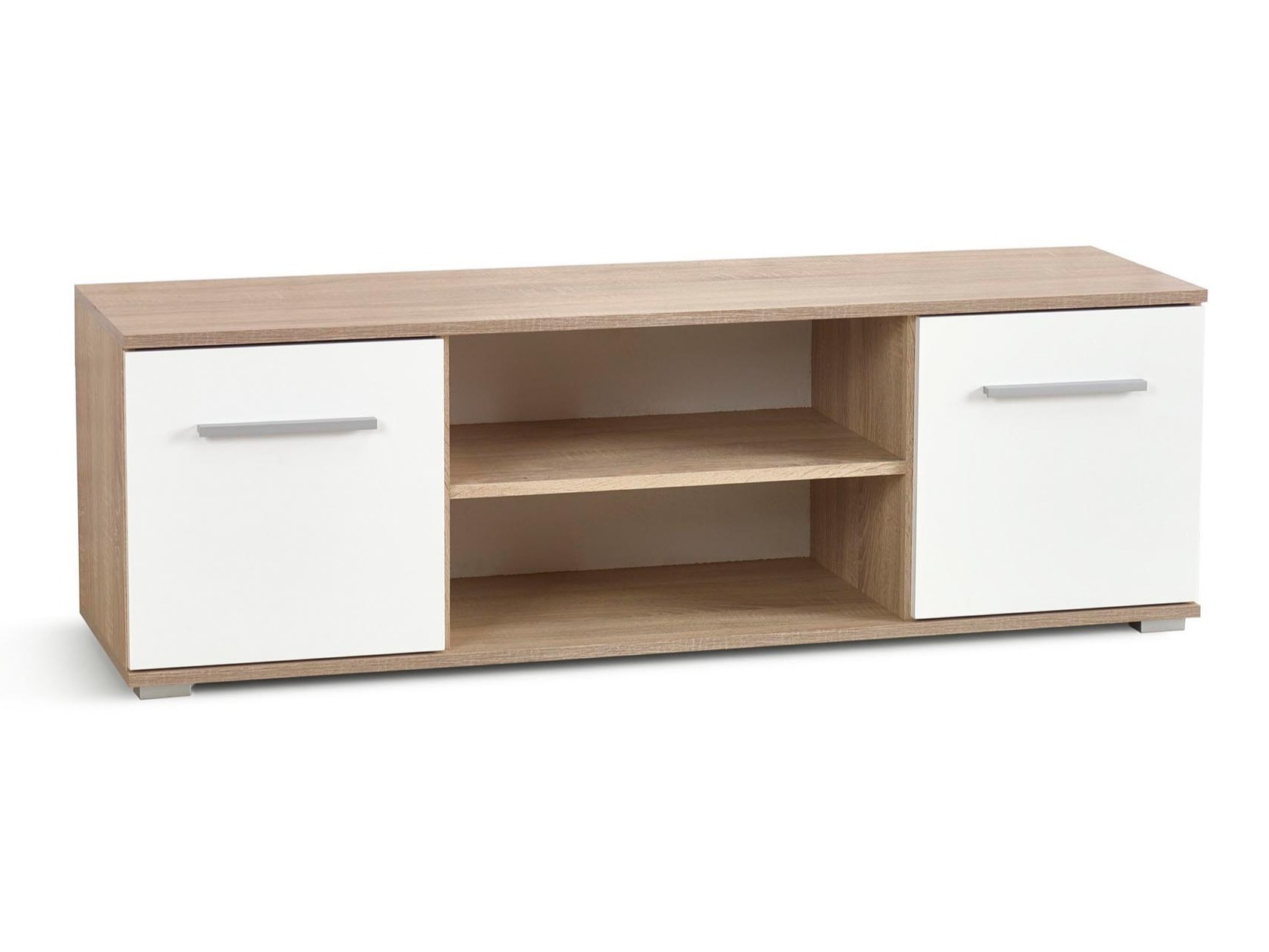 TV komoda Cirveso 109 (Sonoma hrast + Sjajno belo)