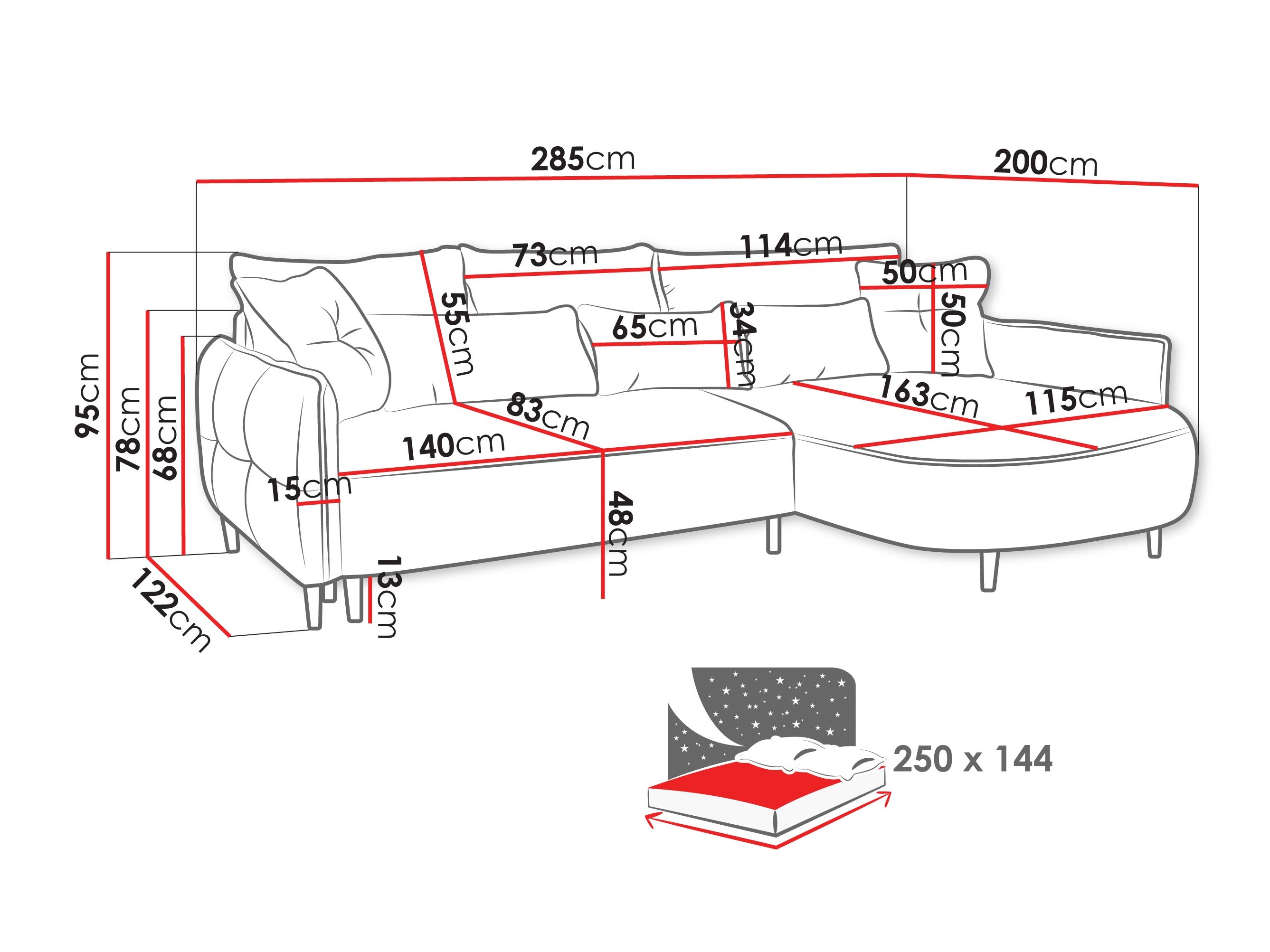 Ugaona garnitura TrendyNest 126 (Glow 01)