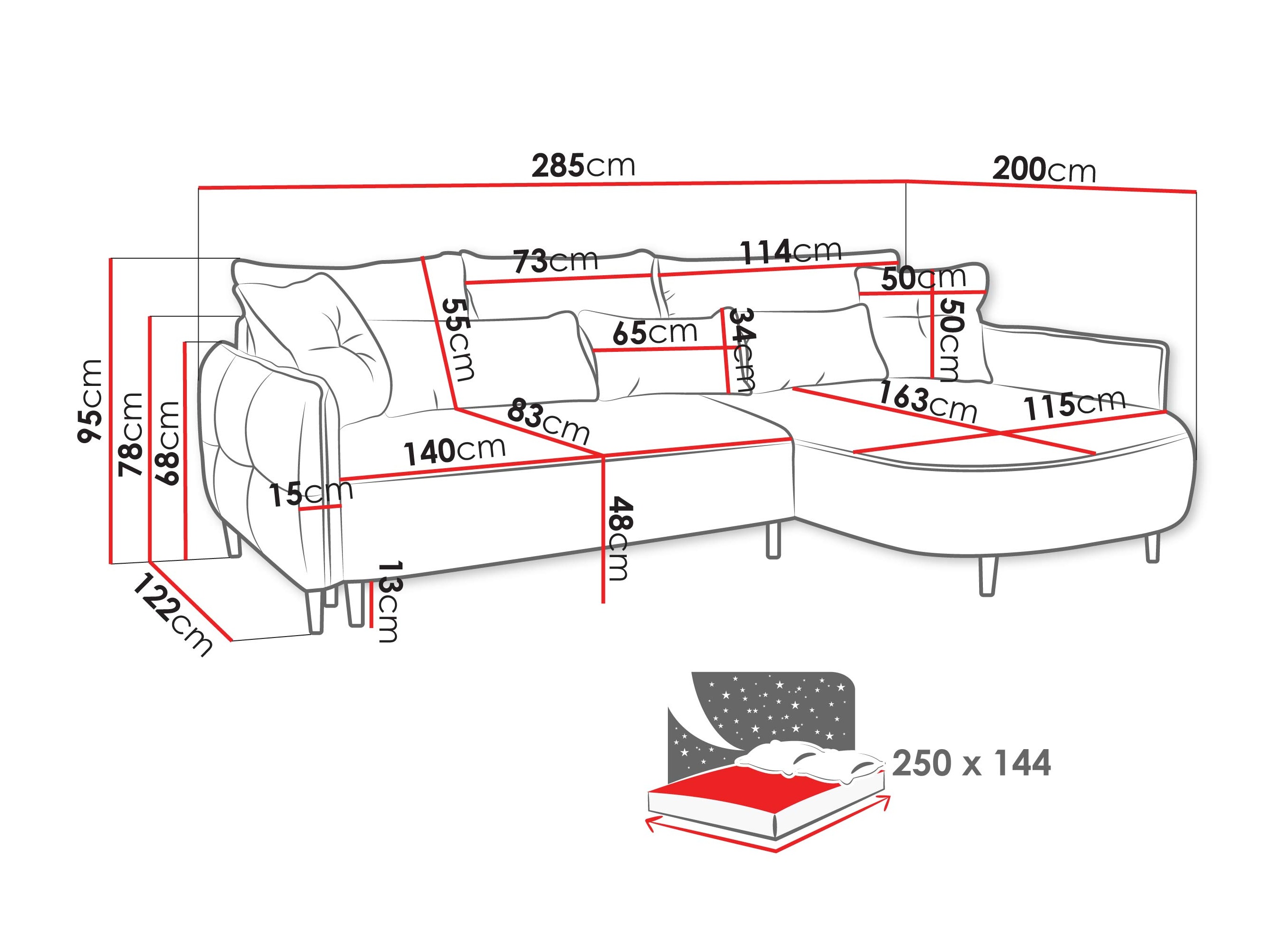 Ugaona garnitura TrendyNest Prunal (Glow 07)