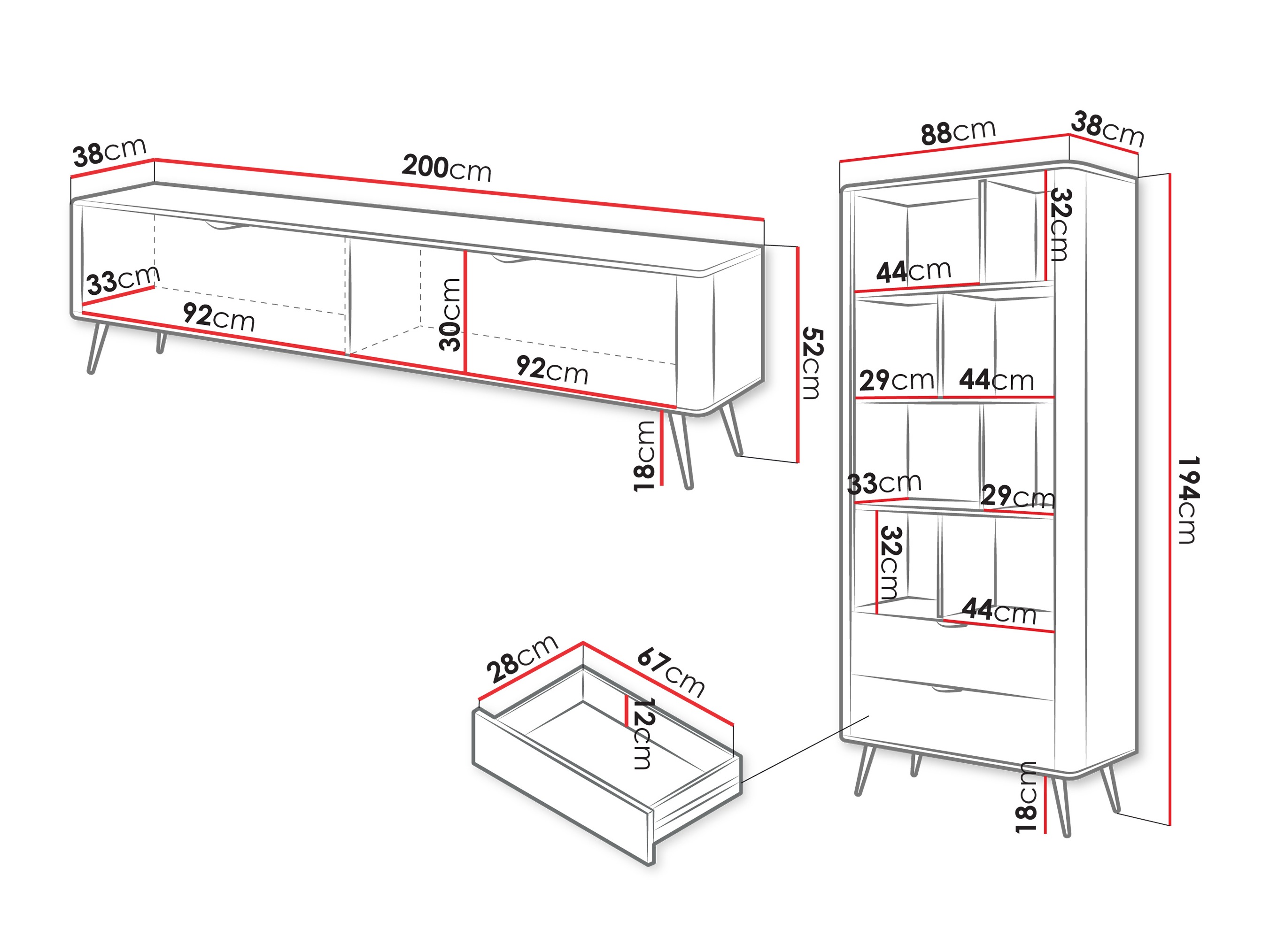 Set za dnevnu sobu Lectum (Bež)