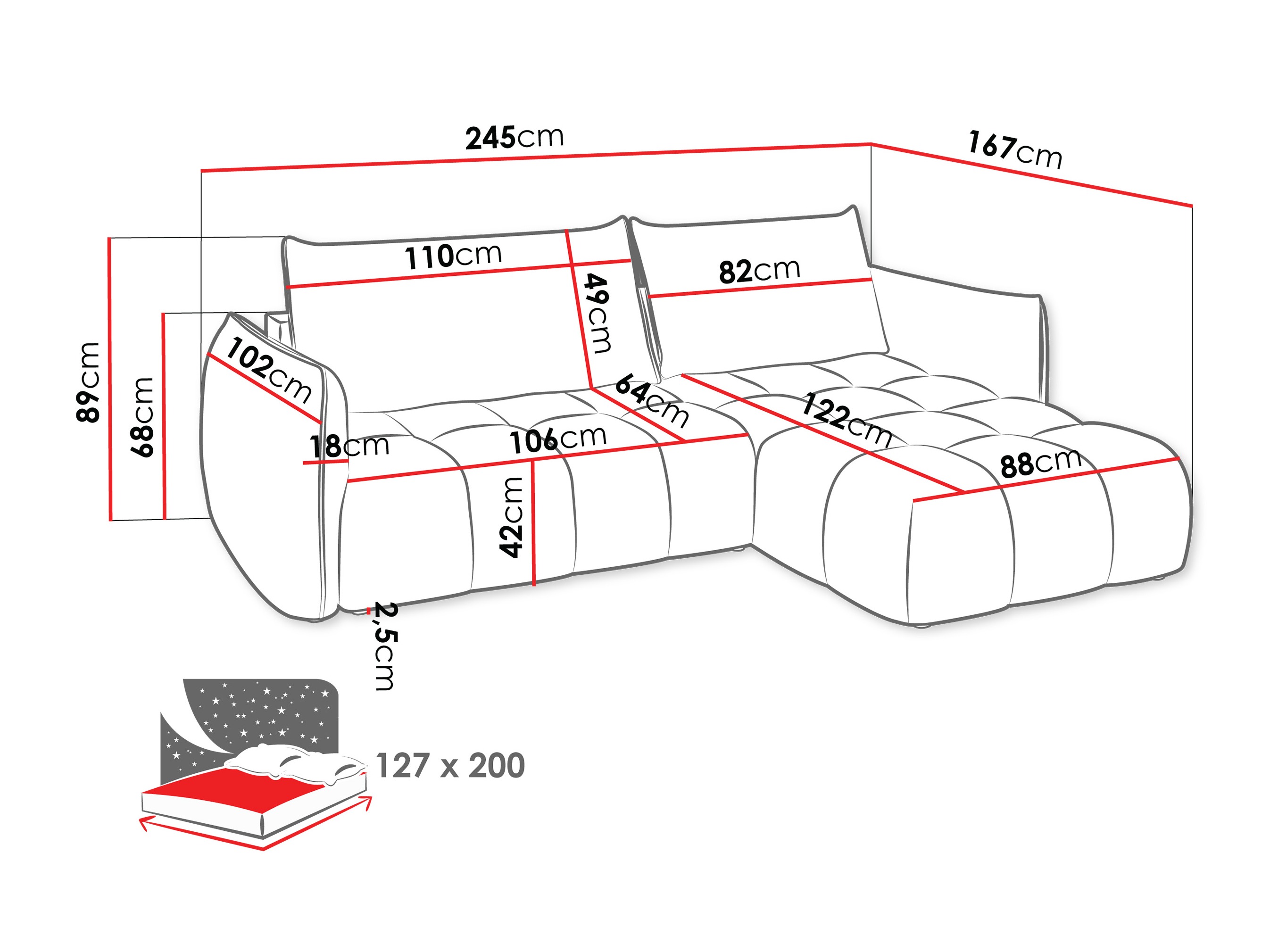 Ugaona garnitura Lima 136 (Lumo 65)