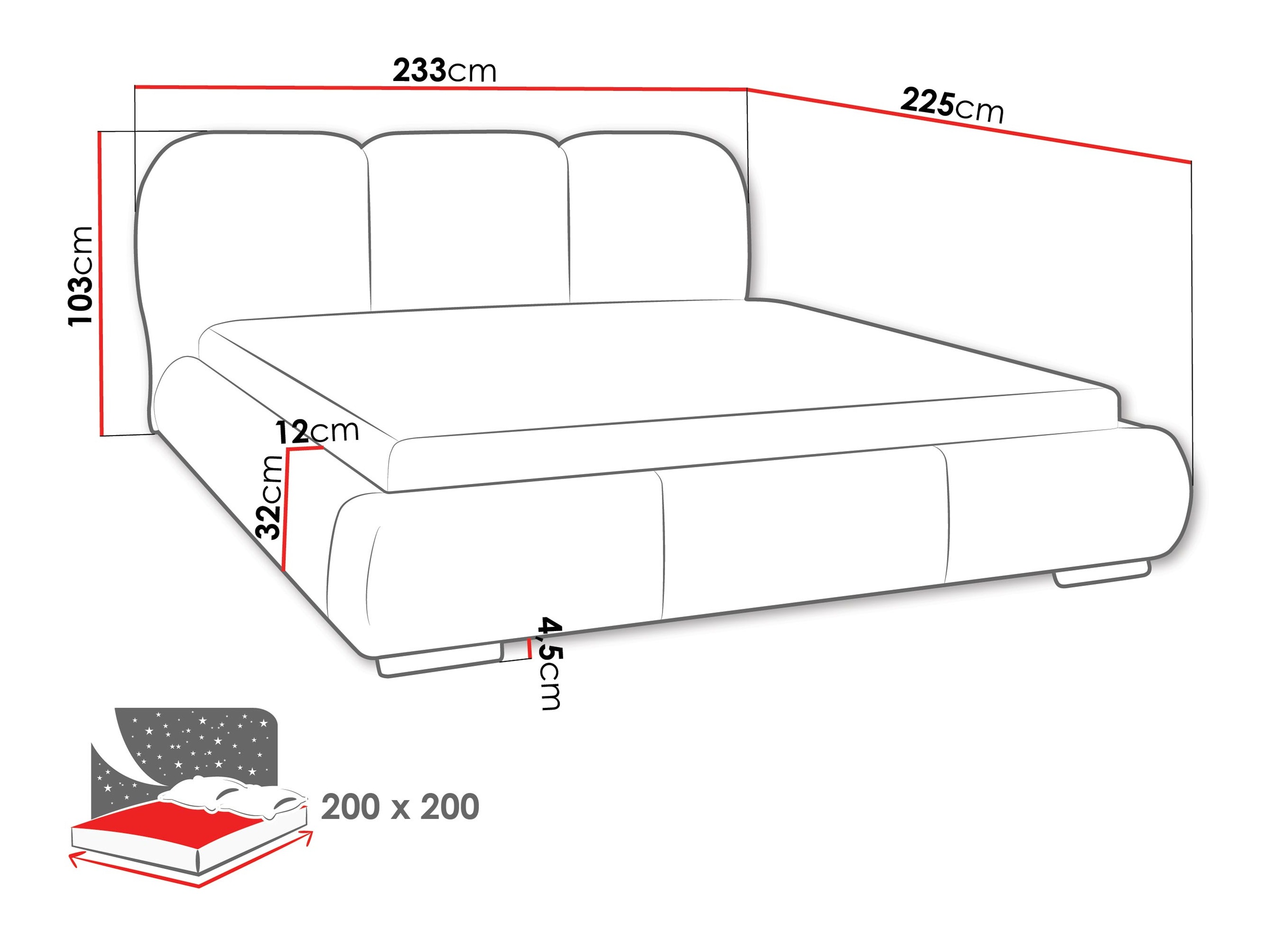 Krevet TrendyNest Navium (Coral 45)