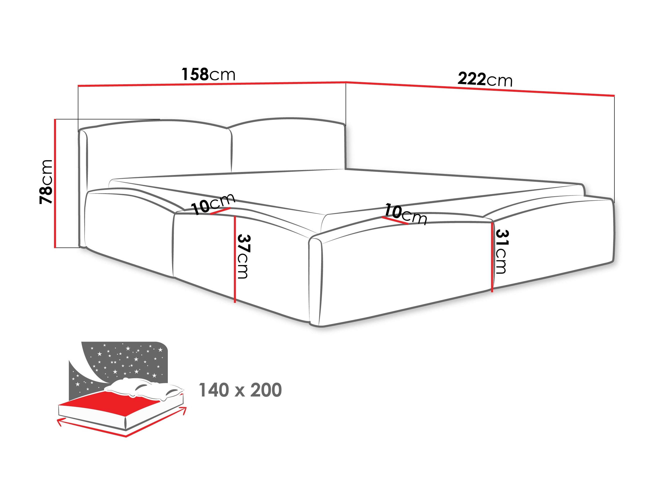 Krevet TrendyNest Titis (Lumo 40)