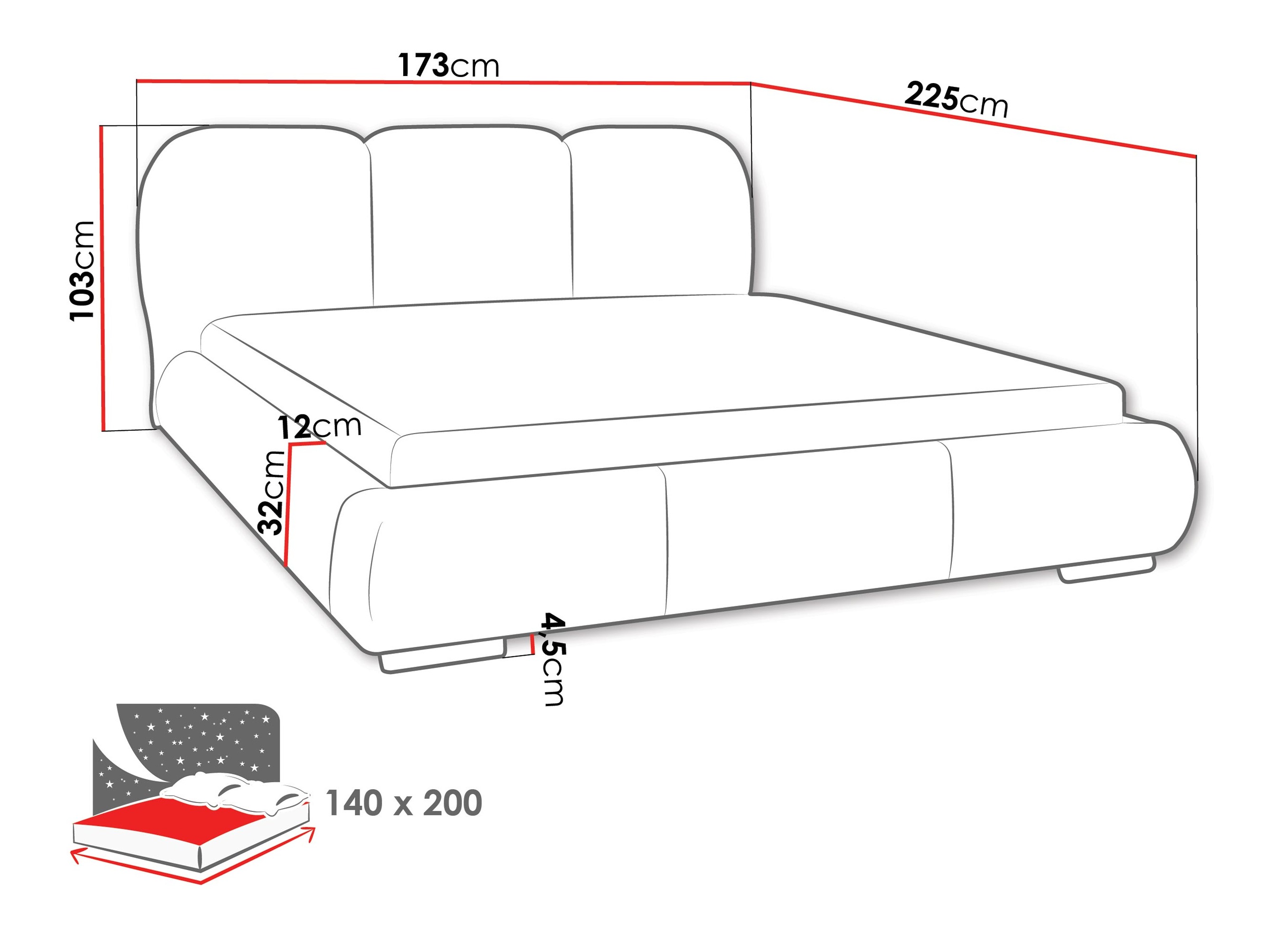 Krevet TrendyNest Navium (Coral 55)