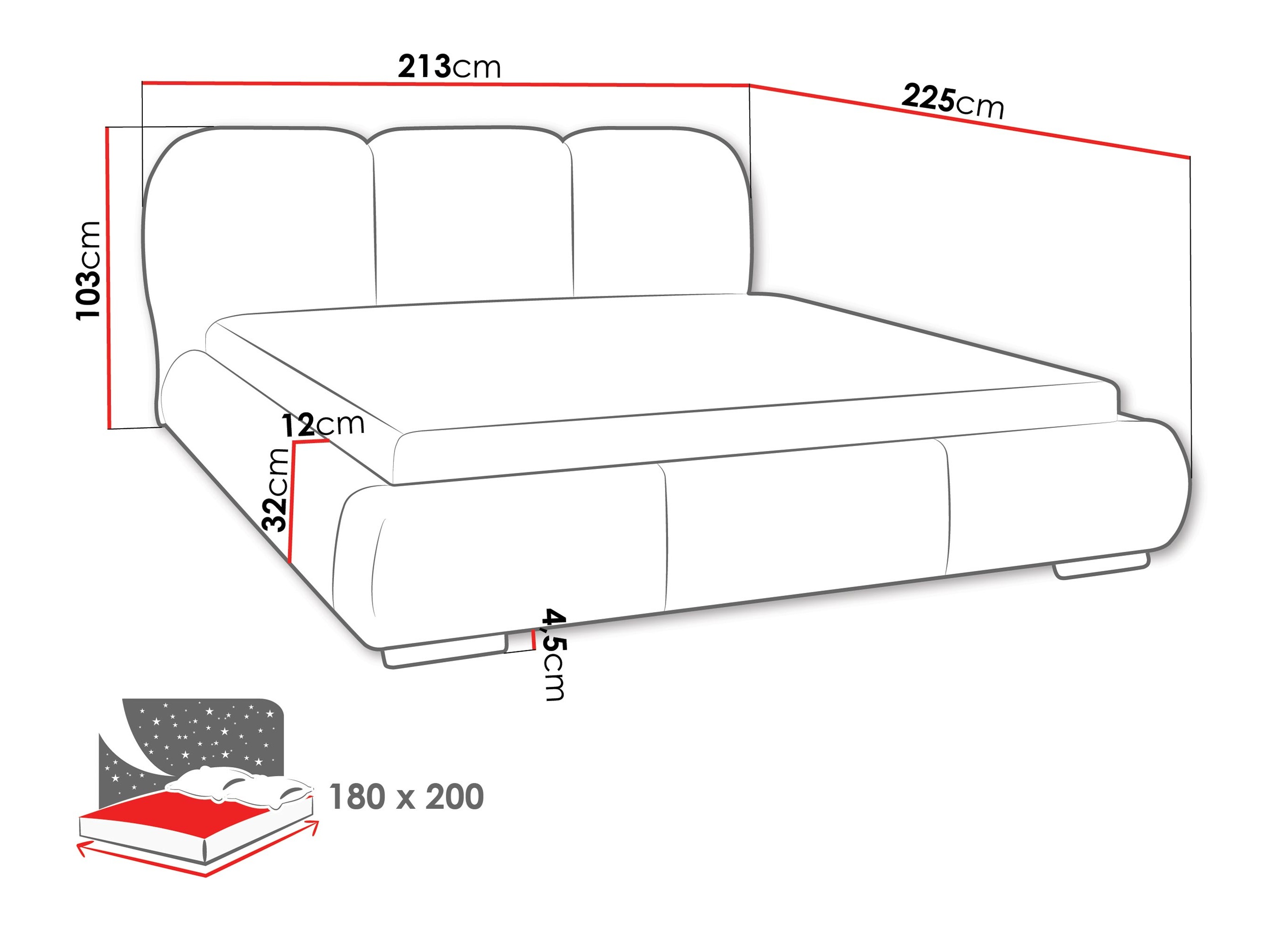 Krevet TrendyNest Navium (Coral 75)