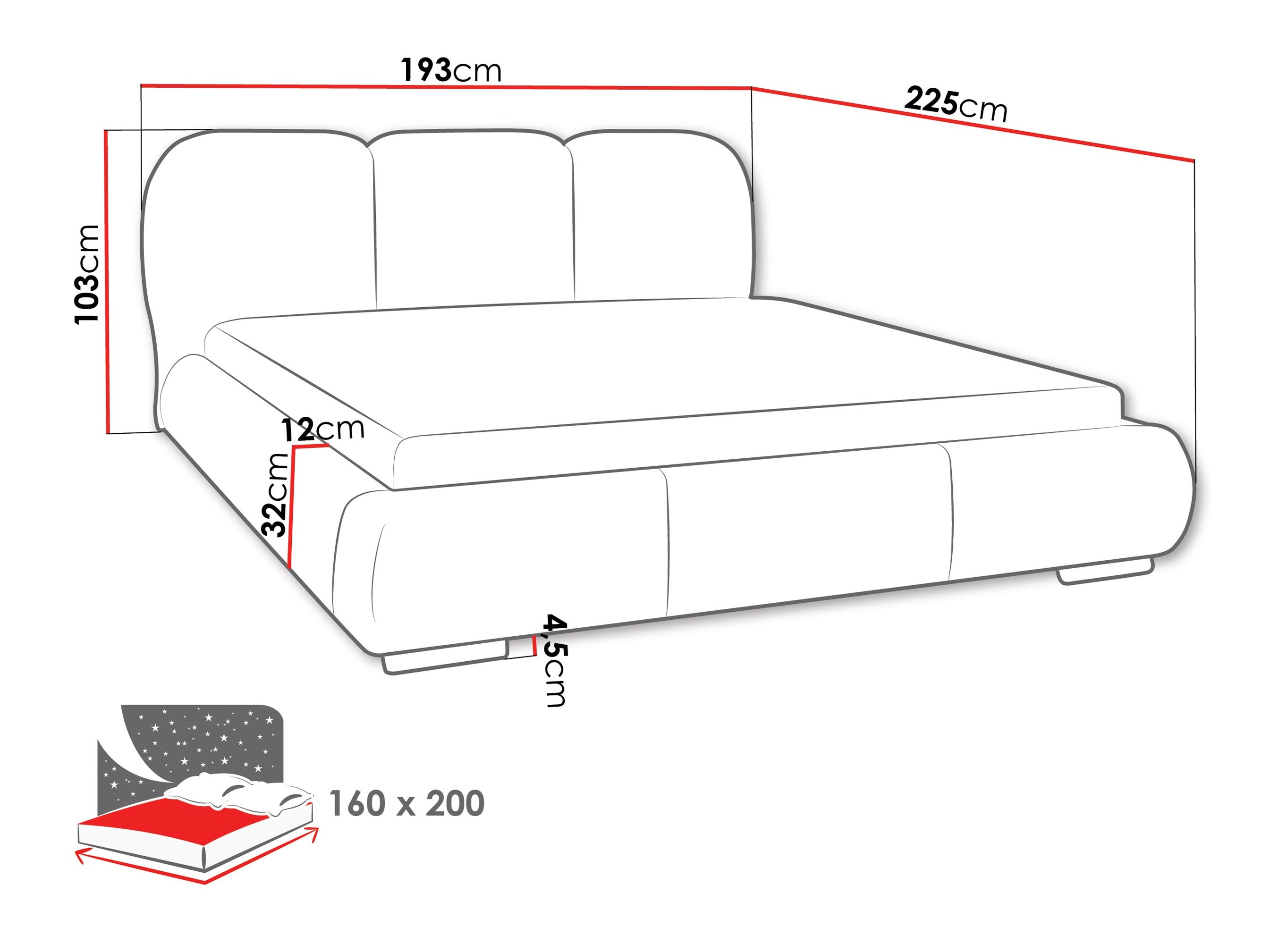 Krevet TrendyNest Navium (Coral 80)