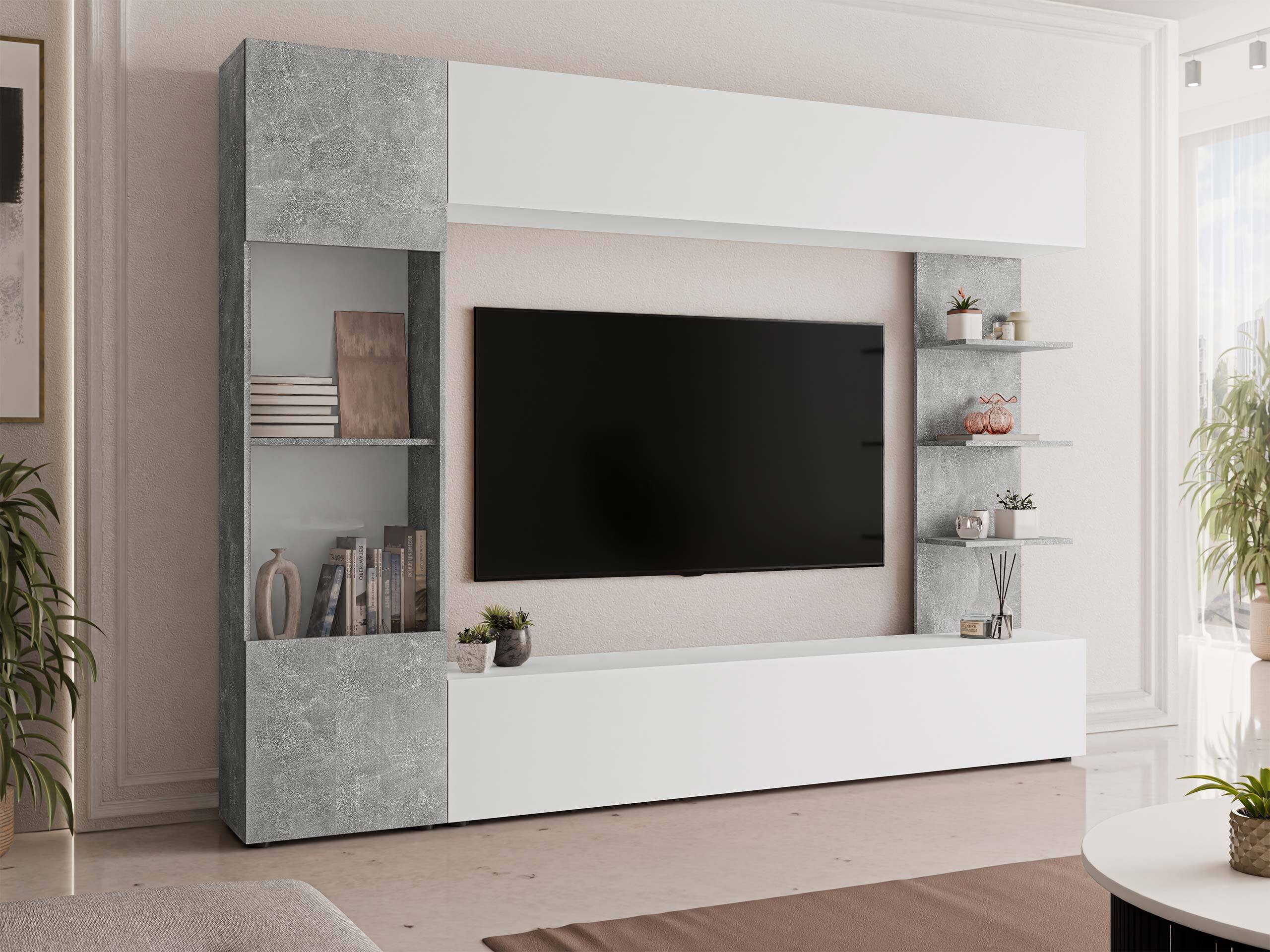 Set za dnevnu sobu Comfivo Animus (Belo + Beton)