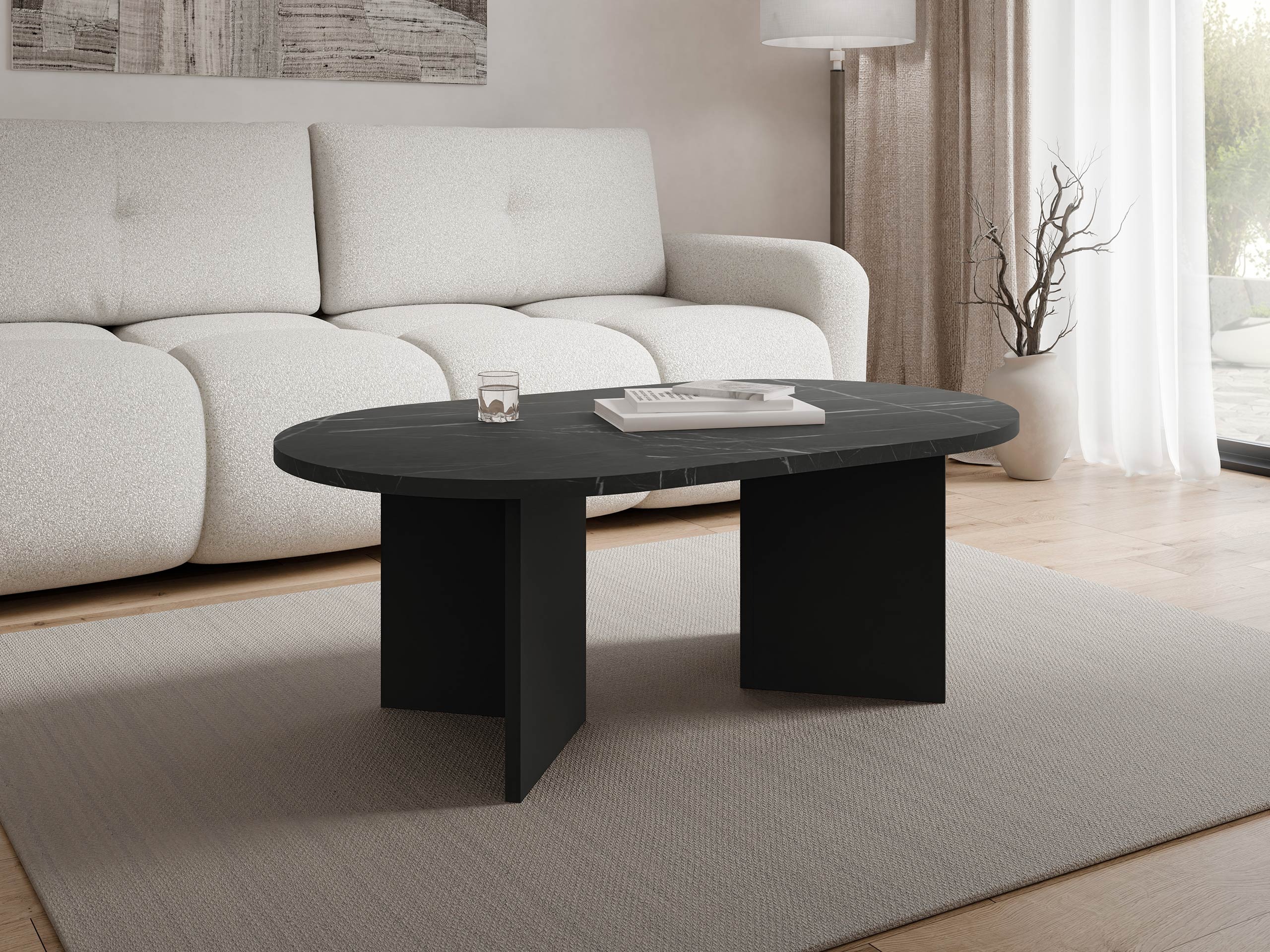 Stočić za kafu Comfivo Fungus (Crni mermer + Crno)