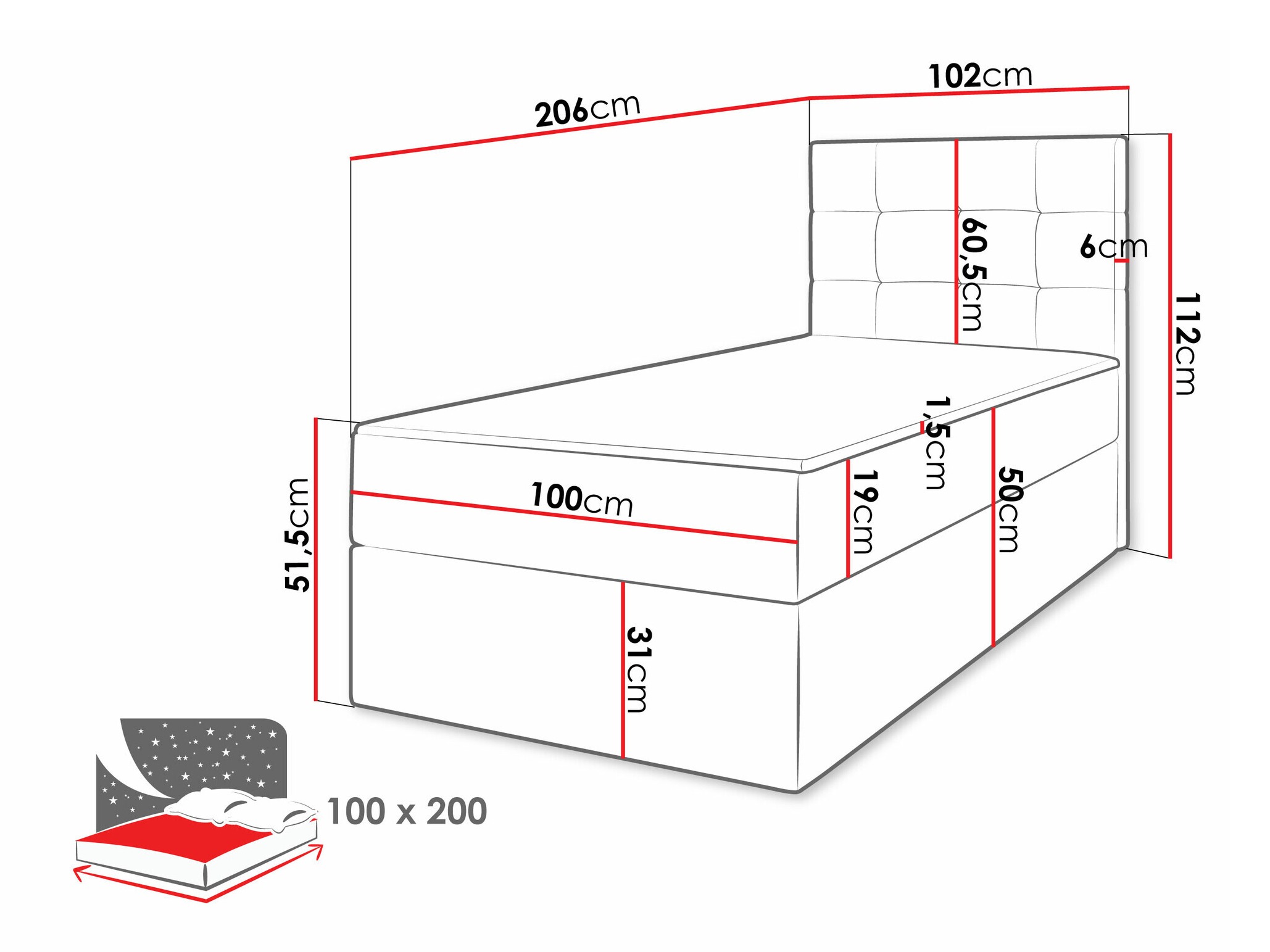 Boxspring krevet Comfivo Osculum II (Lambi 03)