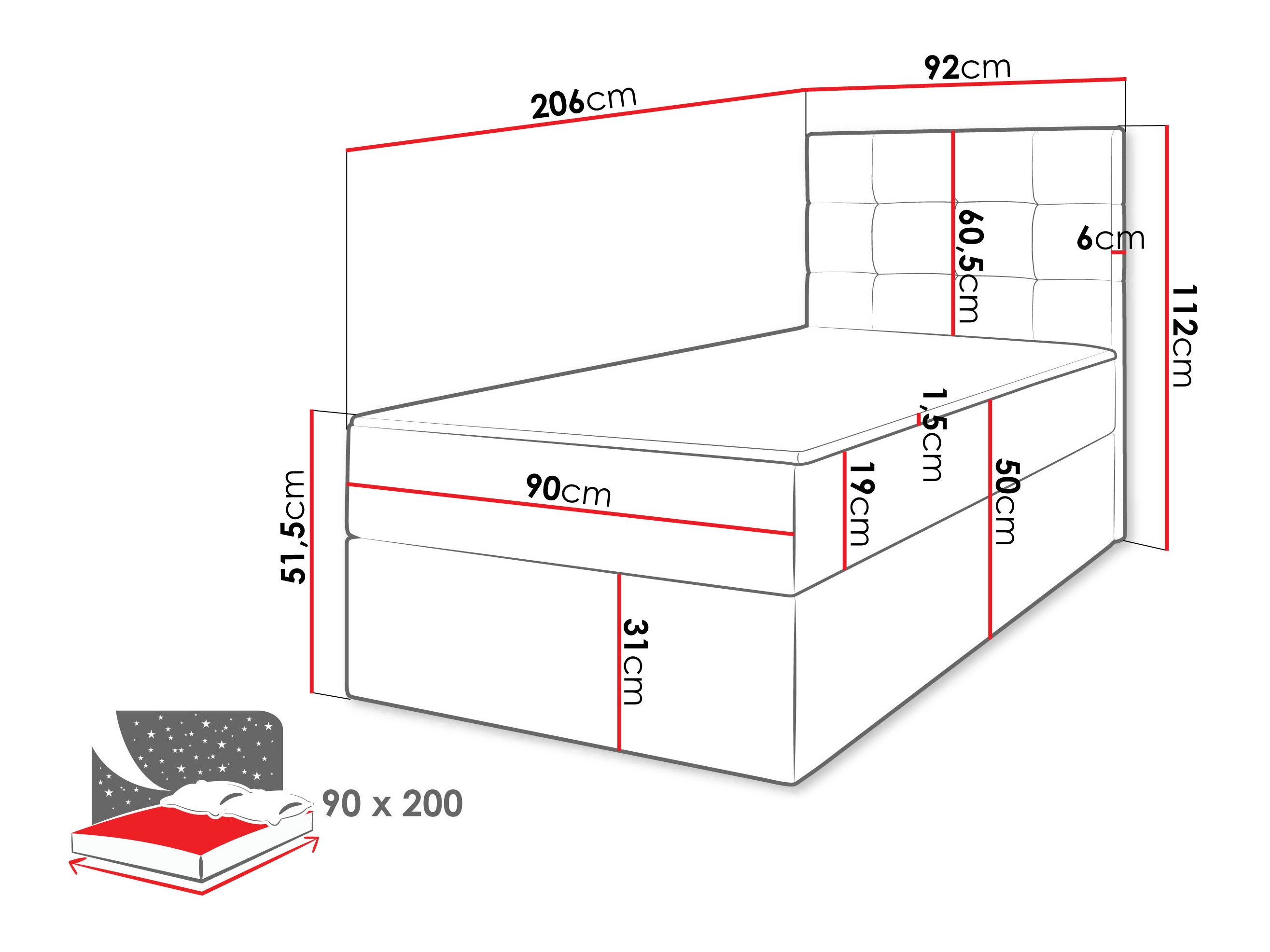Boxspring krevet Comfivo Osculum II (Lambi 04)