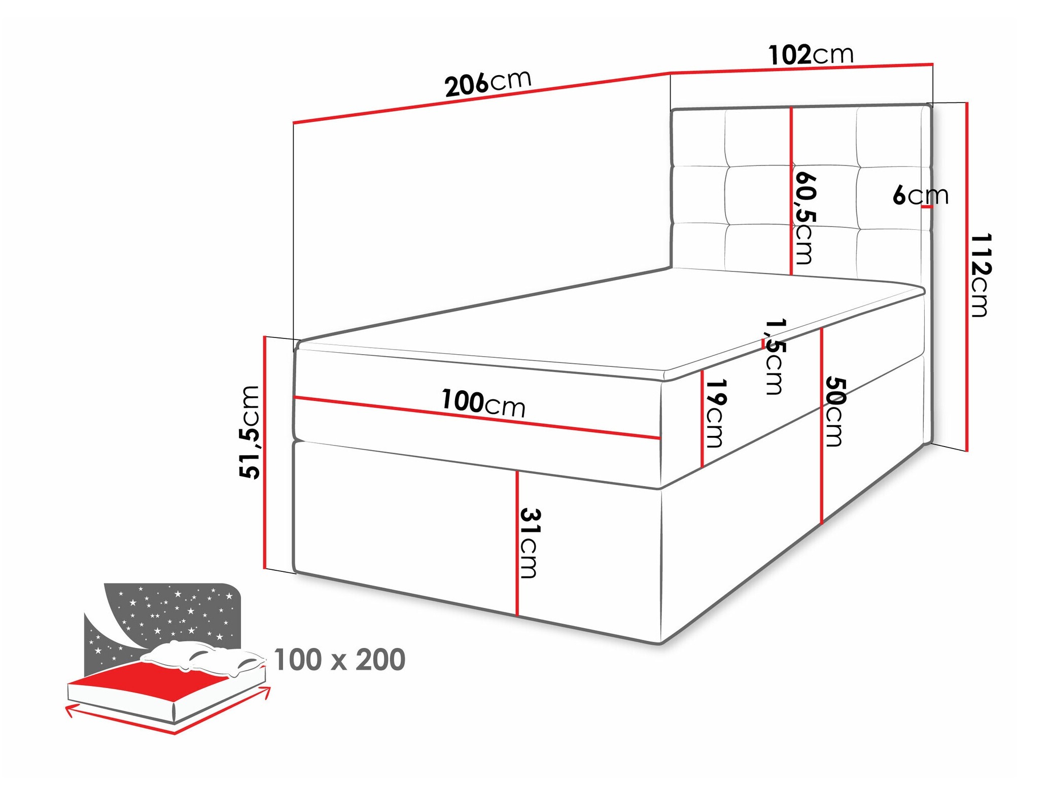 Boxspring krevet Comfivo Osculum II (Lambi 04)