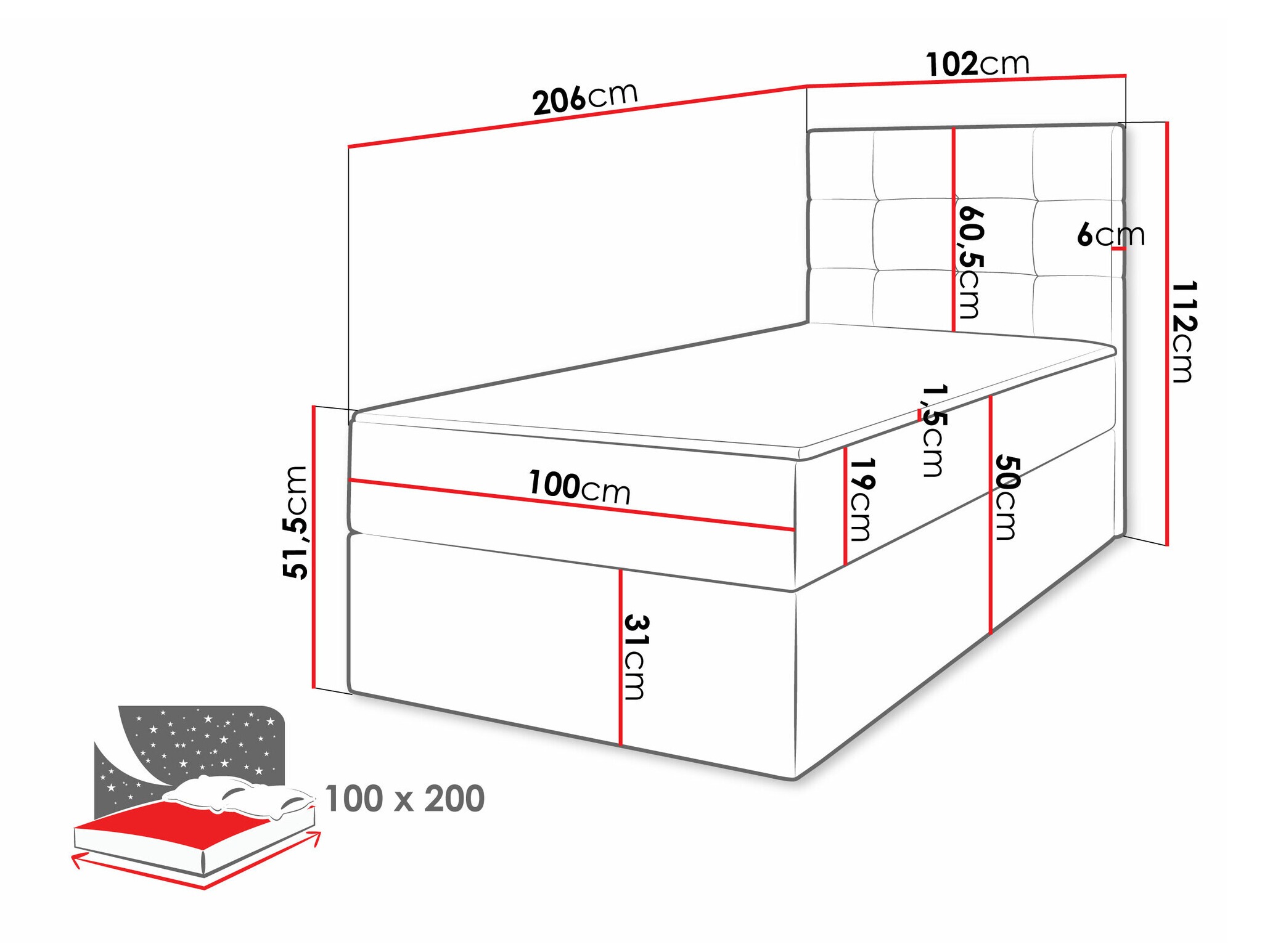 Boxspring krevet Comfivo Osculum II (Lambi 06)