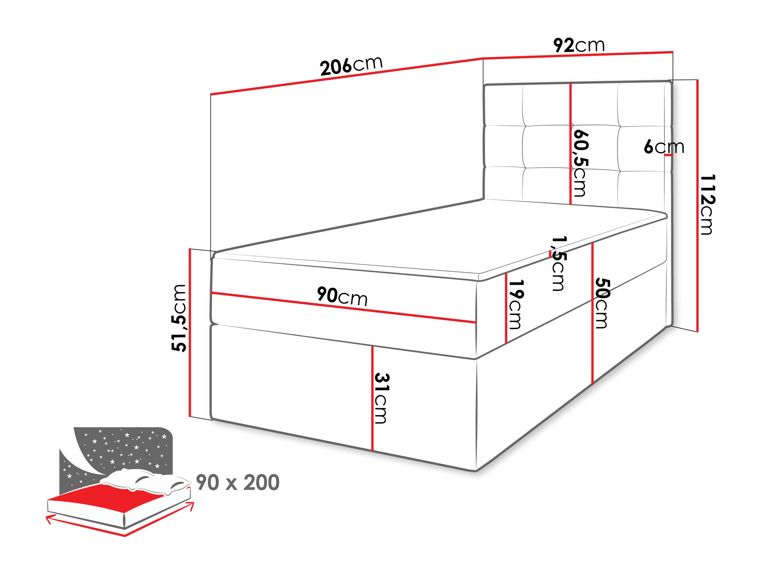 Boxspring krevet Comfivo Osculum II (Lambi 08)