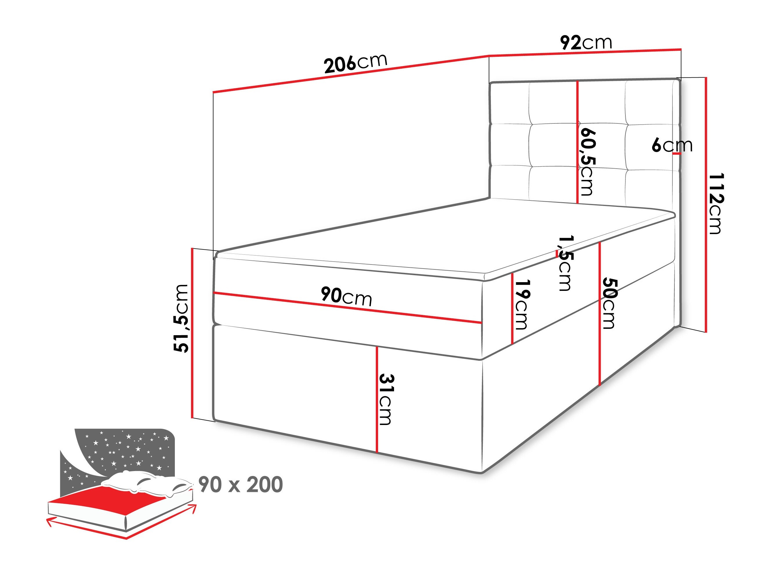 Boxspring krevet Comfivo Osculum II (Lambi 11)