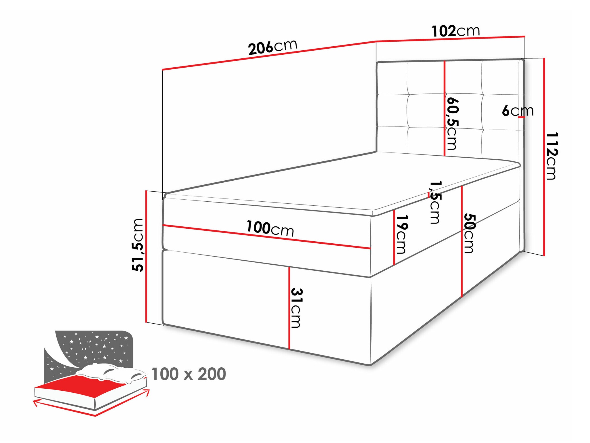 Boxspring krevet Comfivo Osculum II (Lambi 11)