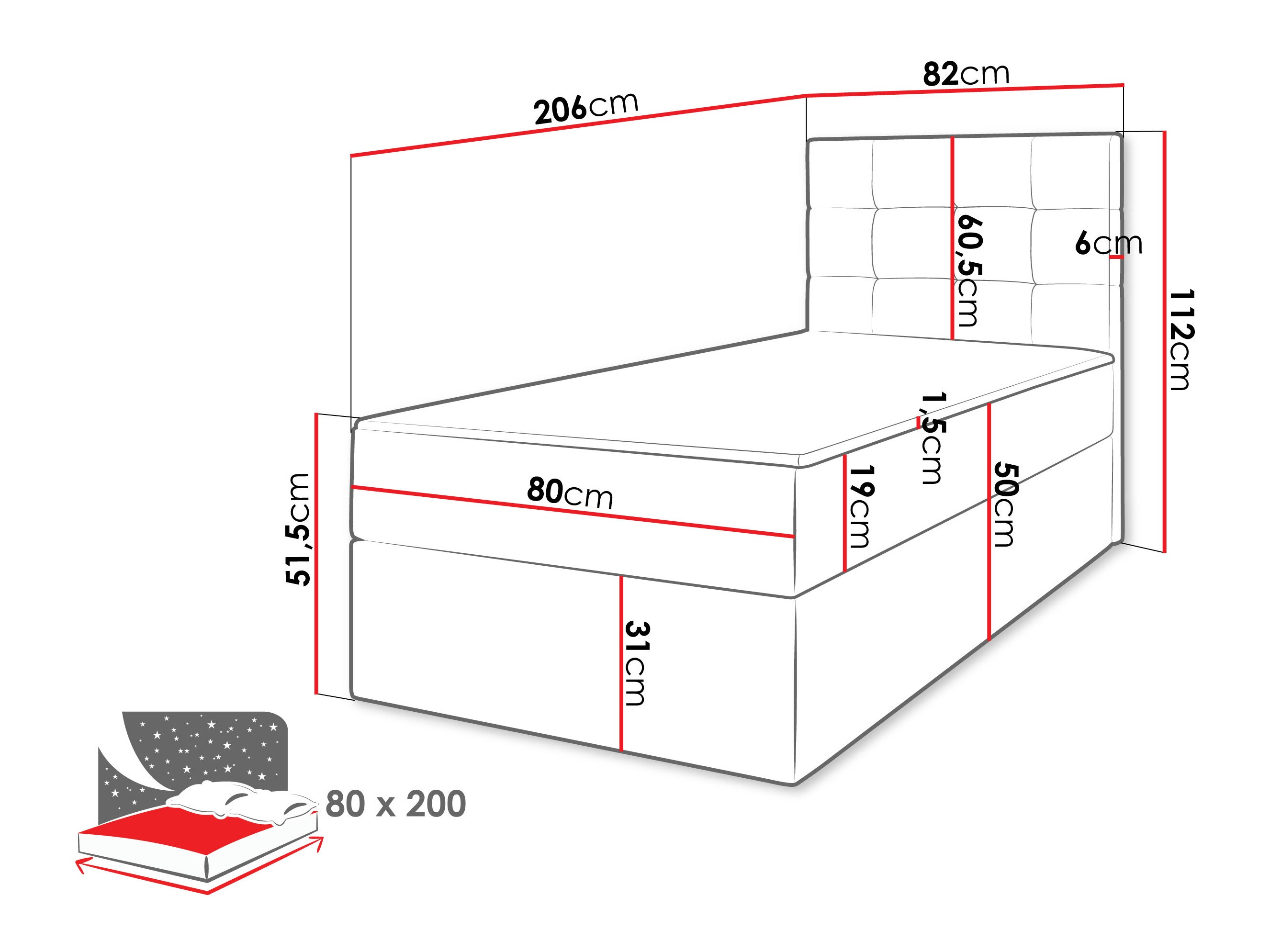 Boxspring krevet Comfivo Osculum II (Lambi 12)