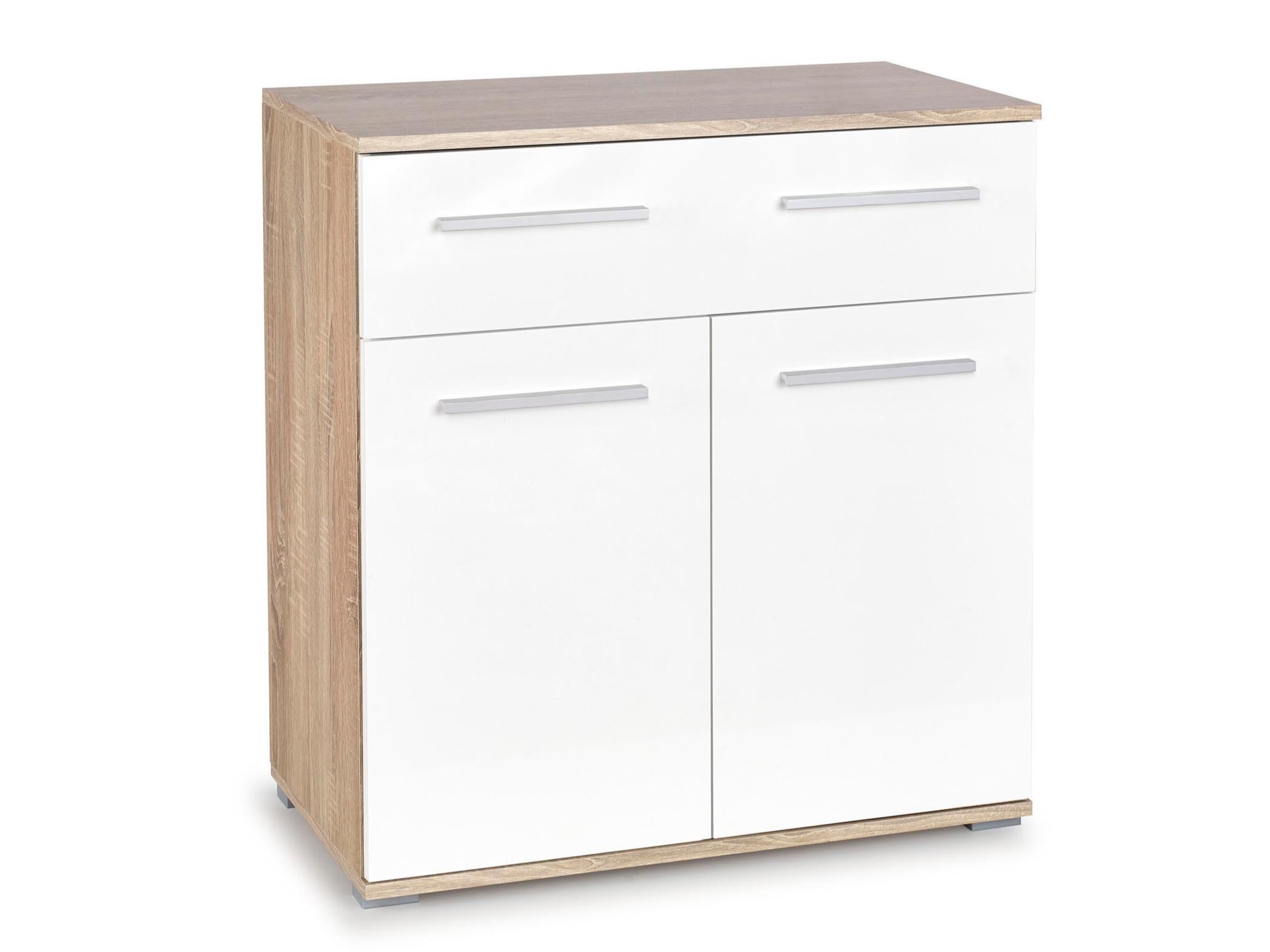 Komoda Cirveso 100 (Sonoma hrast + Sjajno belo)