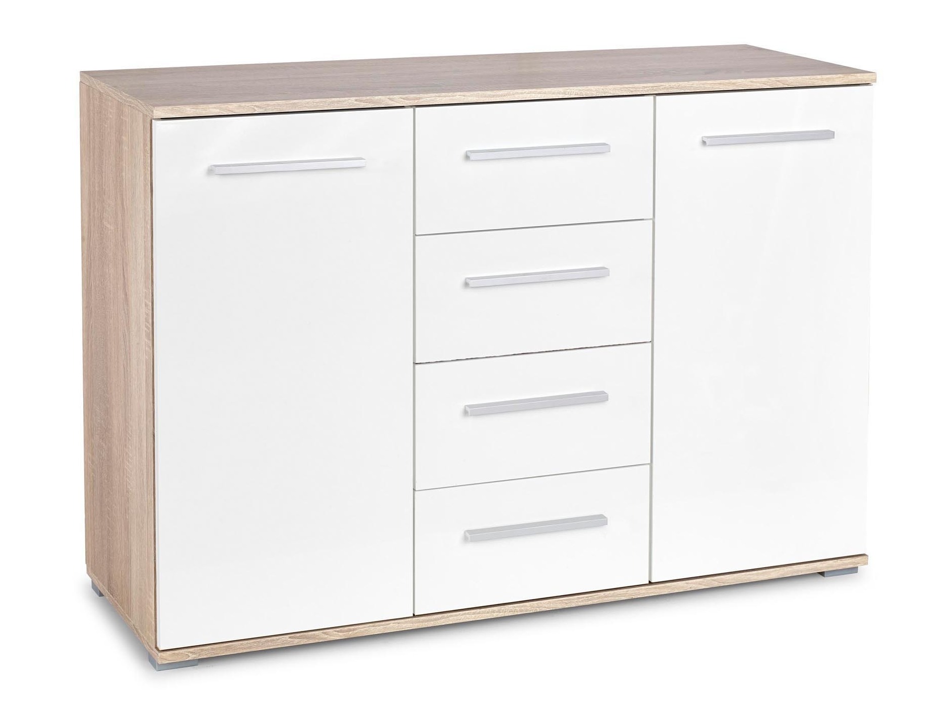Komoda Cirveso 103 (Sonoma hrast + Sjajno belo)