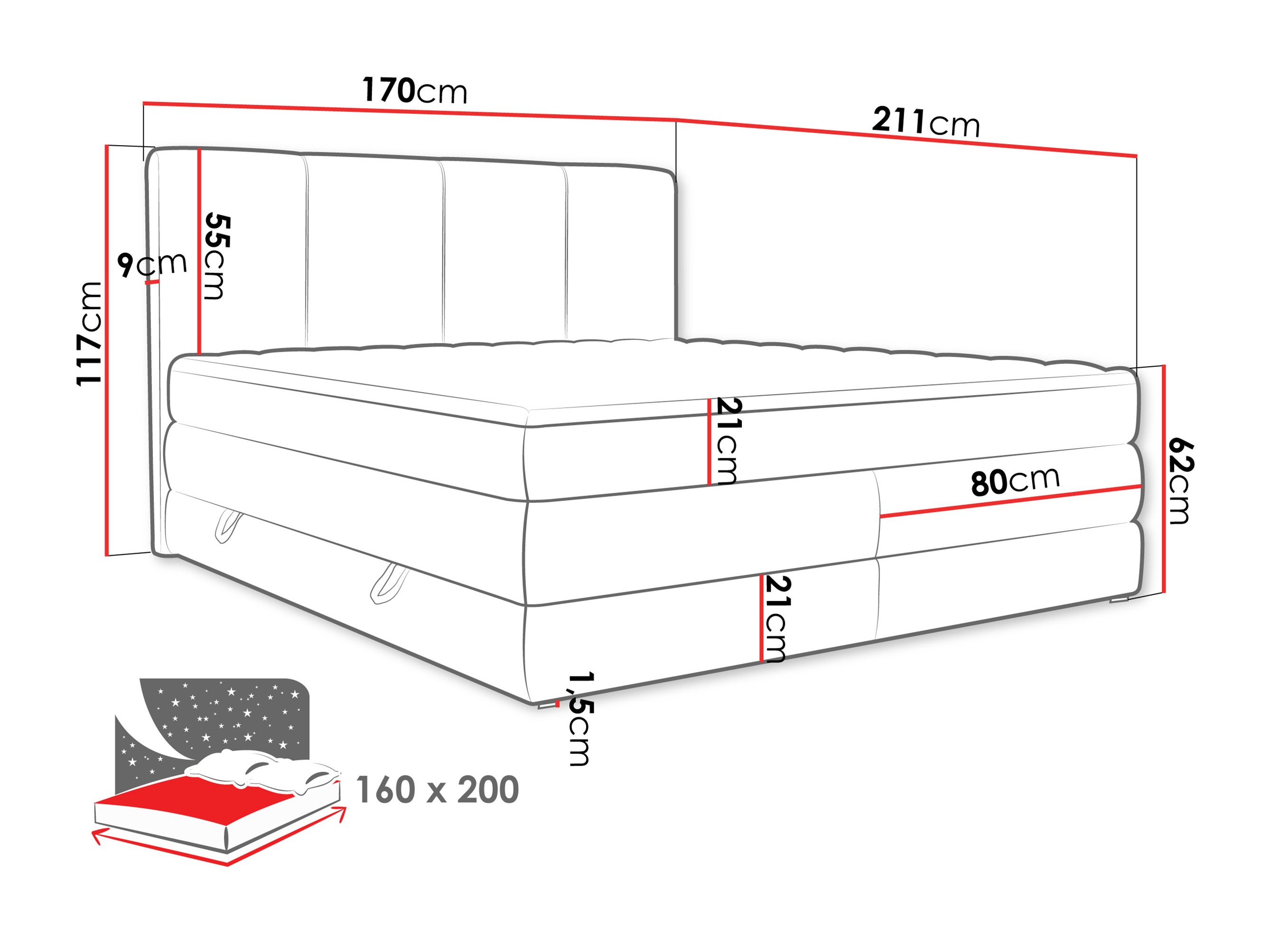 Boxspring krevet ComfiDream Caelion (Onega 03)