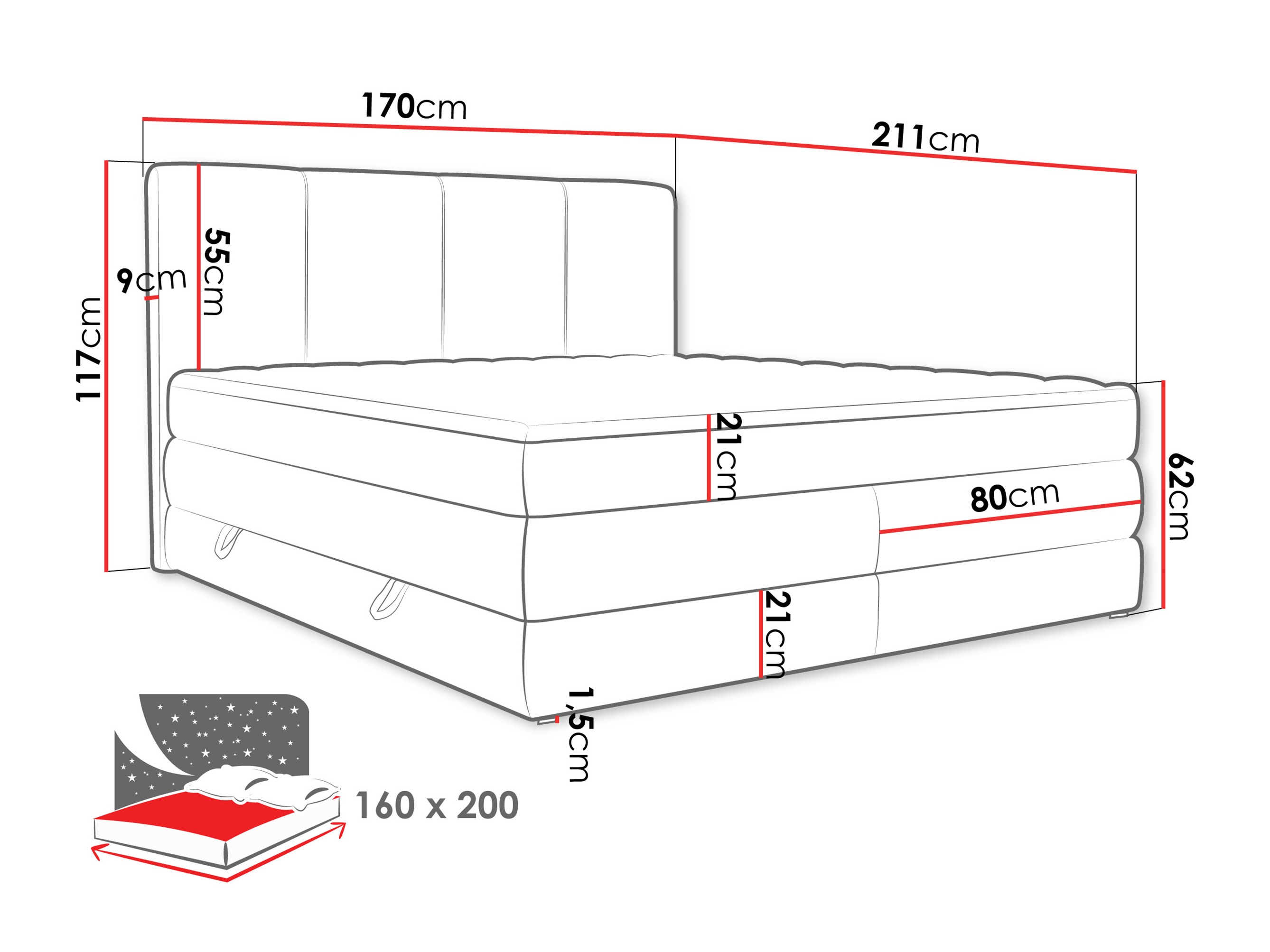 Boxspring krevet ComfiDream Caelion (Onega 11)