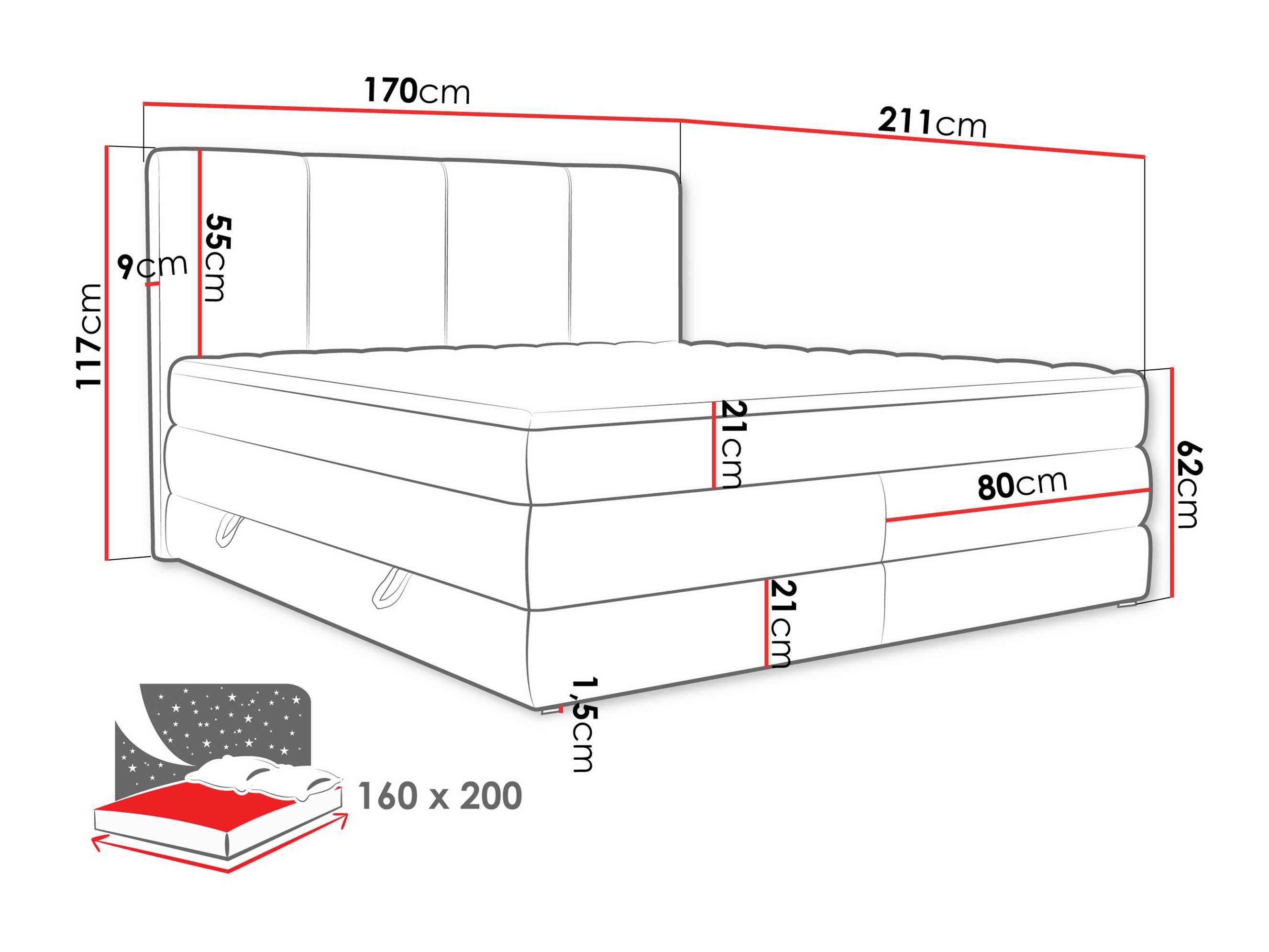 Boxspring krevet ComfiDream Caelion (Onega 18)