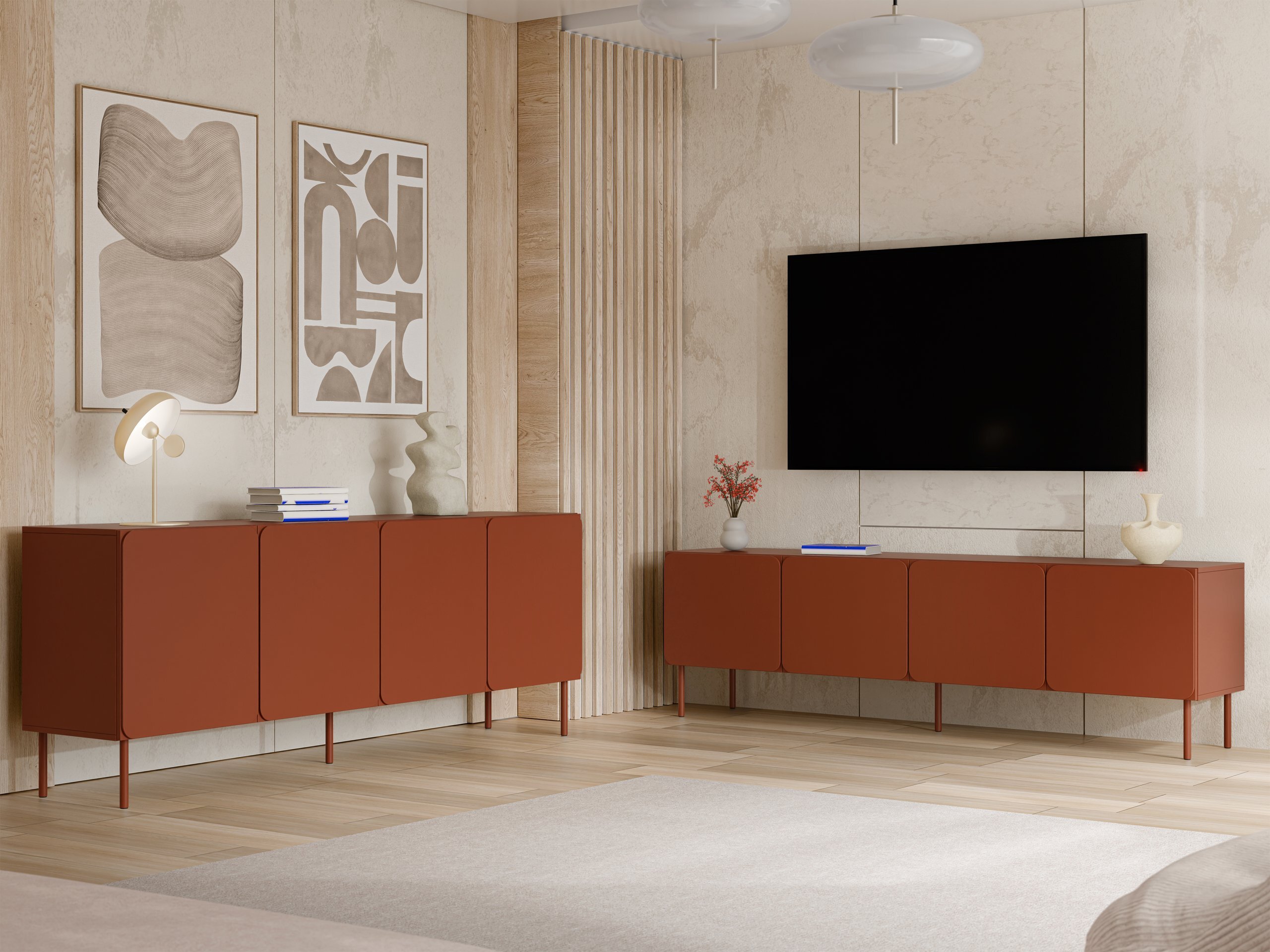 Set za dnevnu sobu Fentore 103 (Crvena)