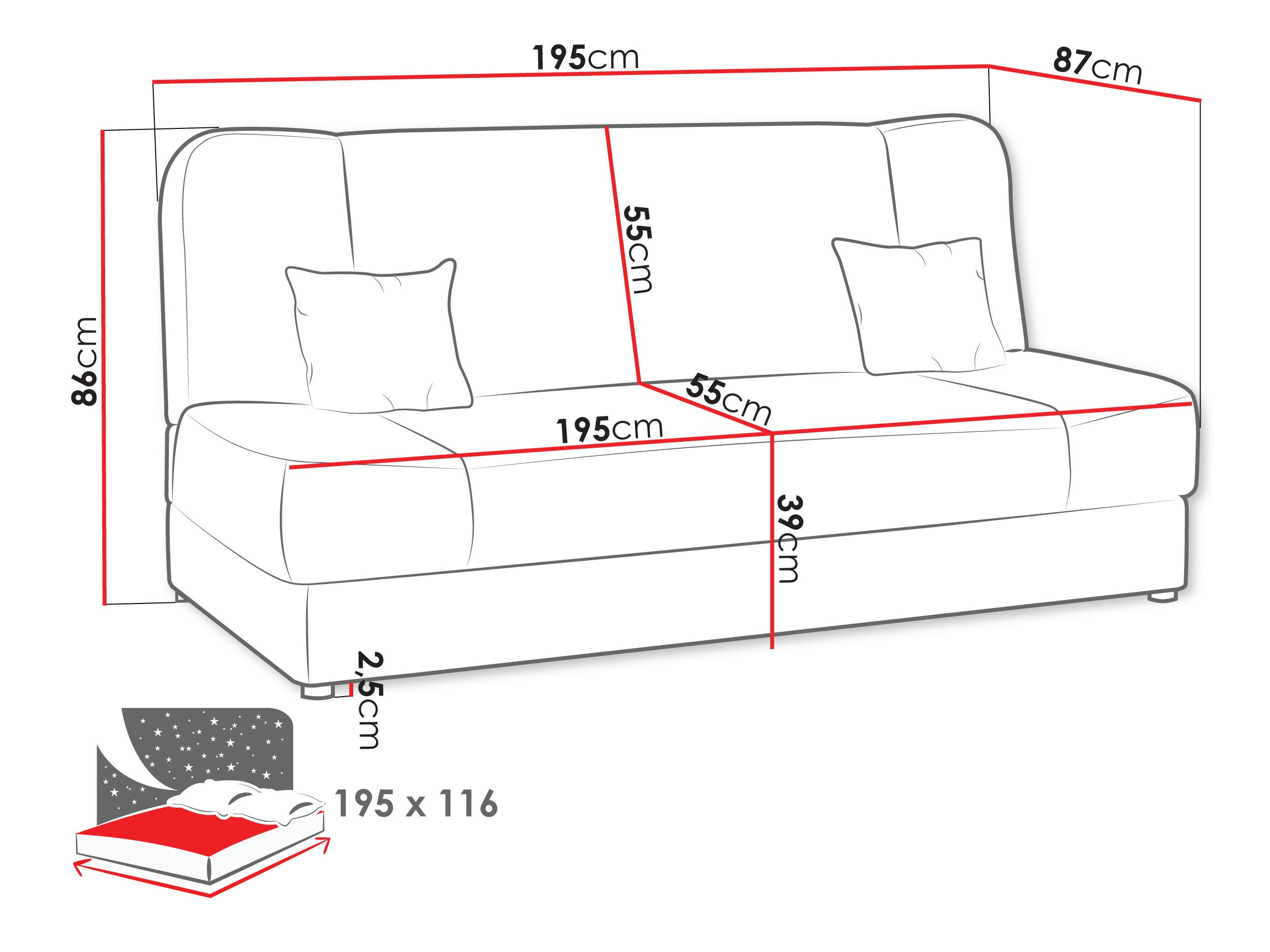 Sofa na razvlačenje Comfivo Cera (Lawa 05)