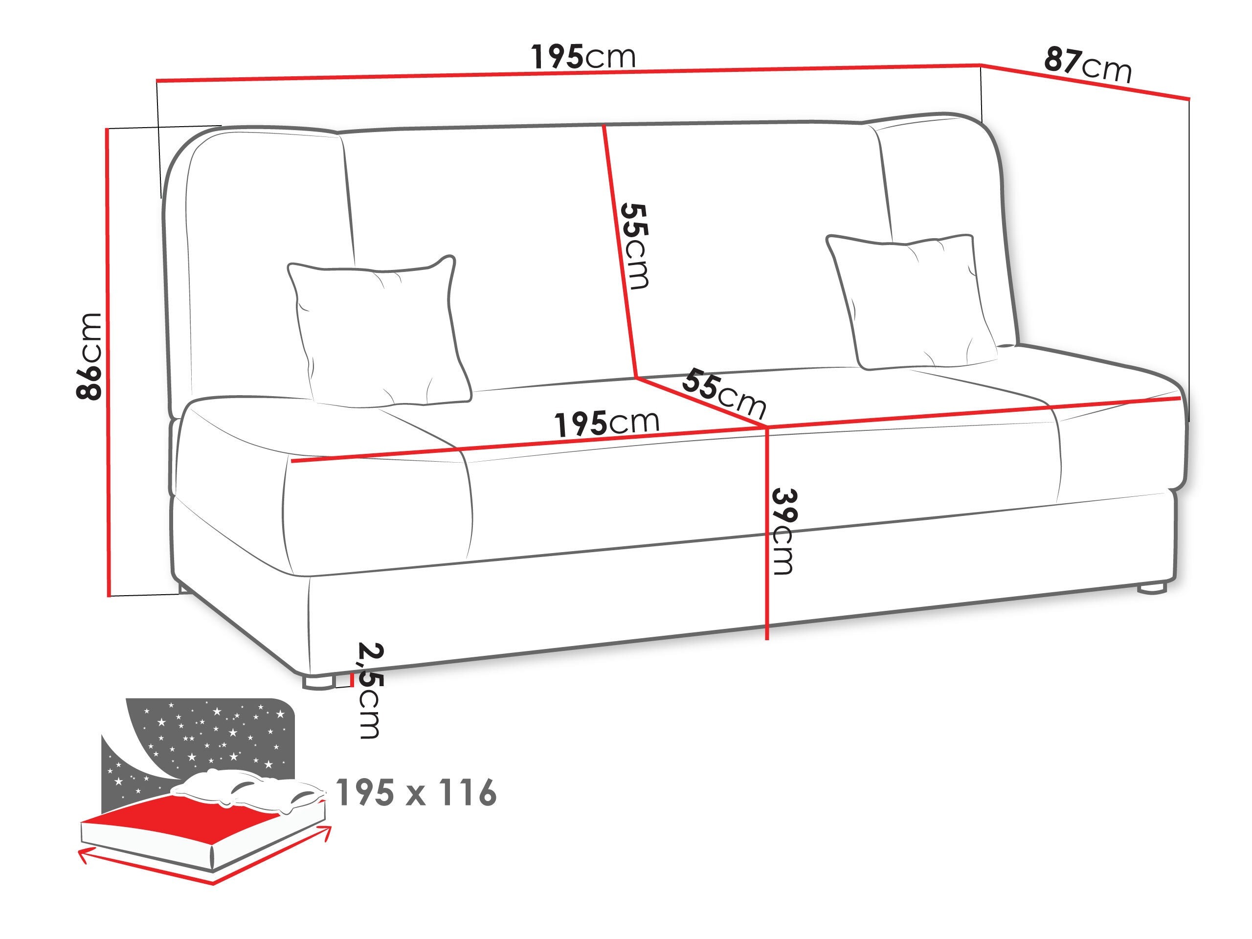 Sofa na razvlačenje Comfivo Cera (Lawa 06)