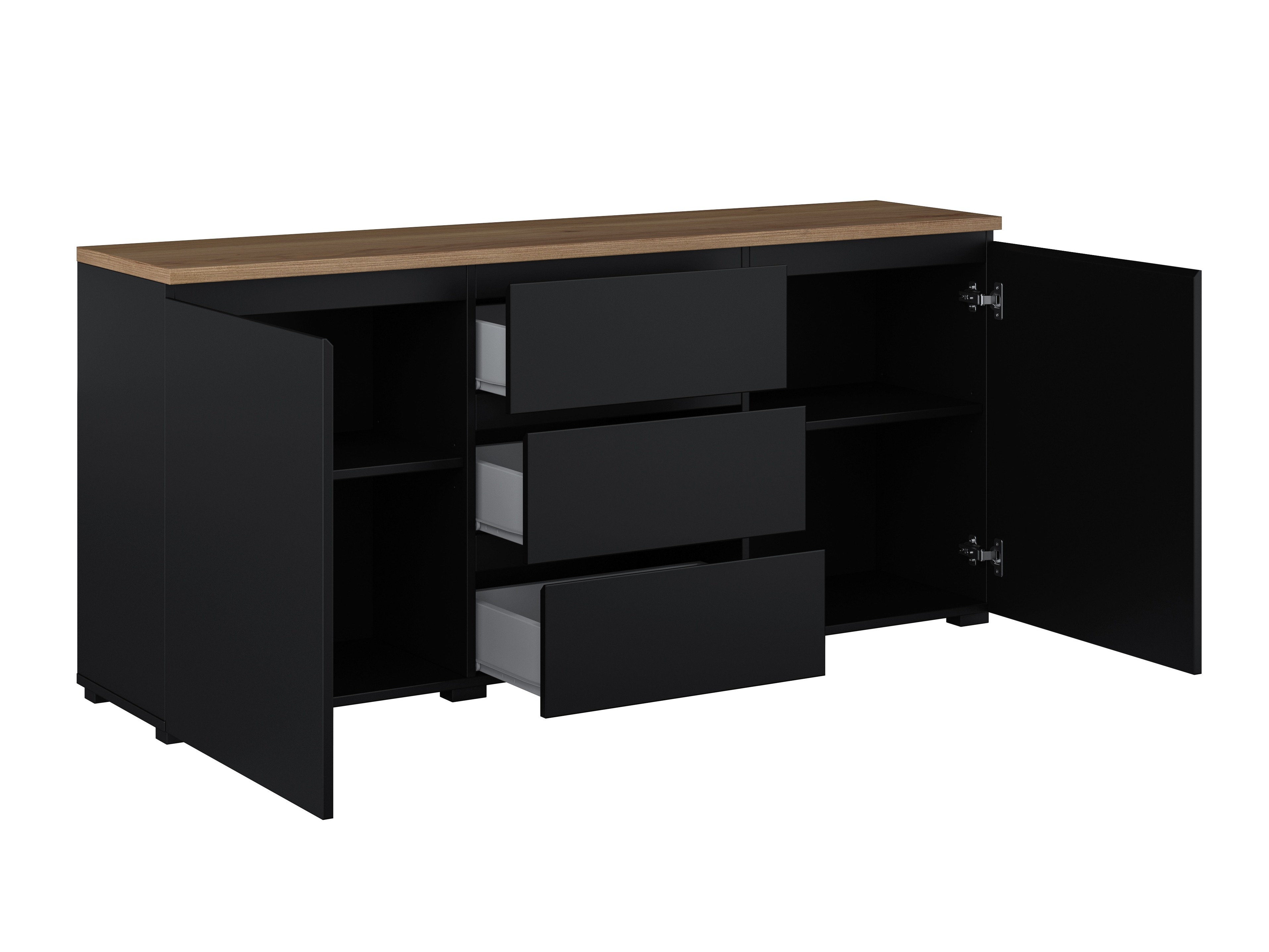 Komoda Baletu 106 (Crno + Hrast)