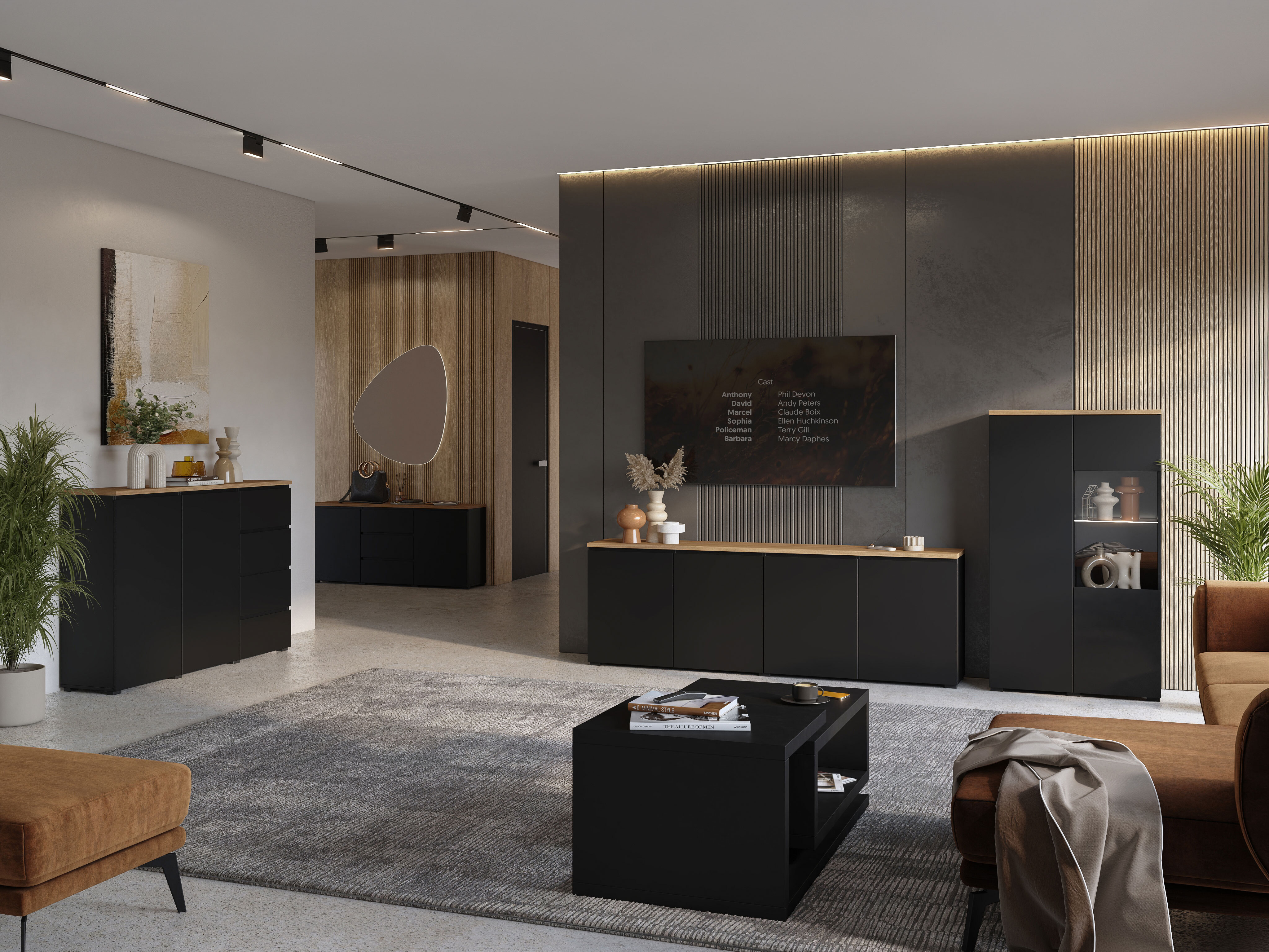 Ormarić Baletu 105 (Crno + Hrast)