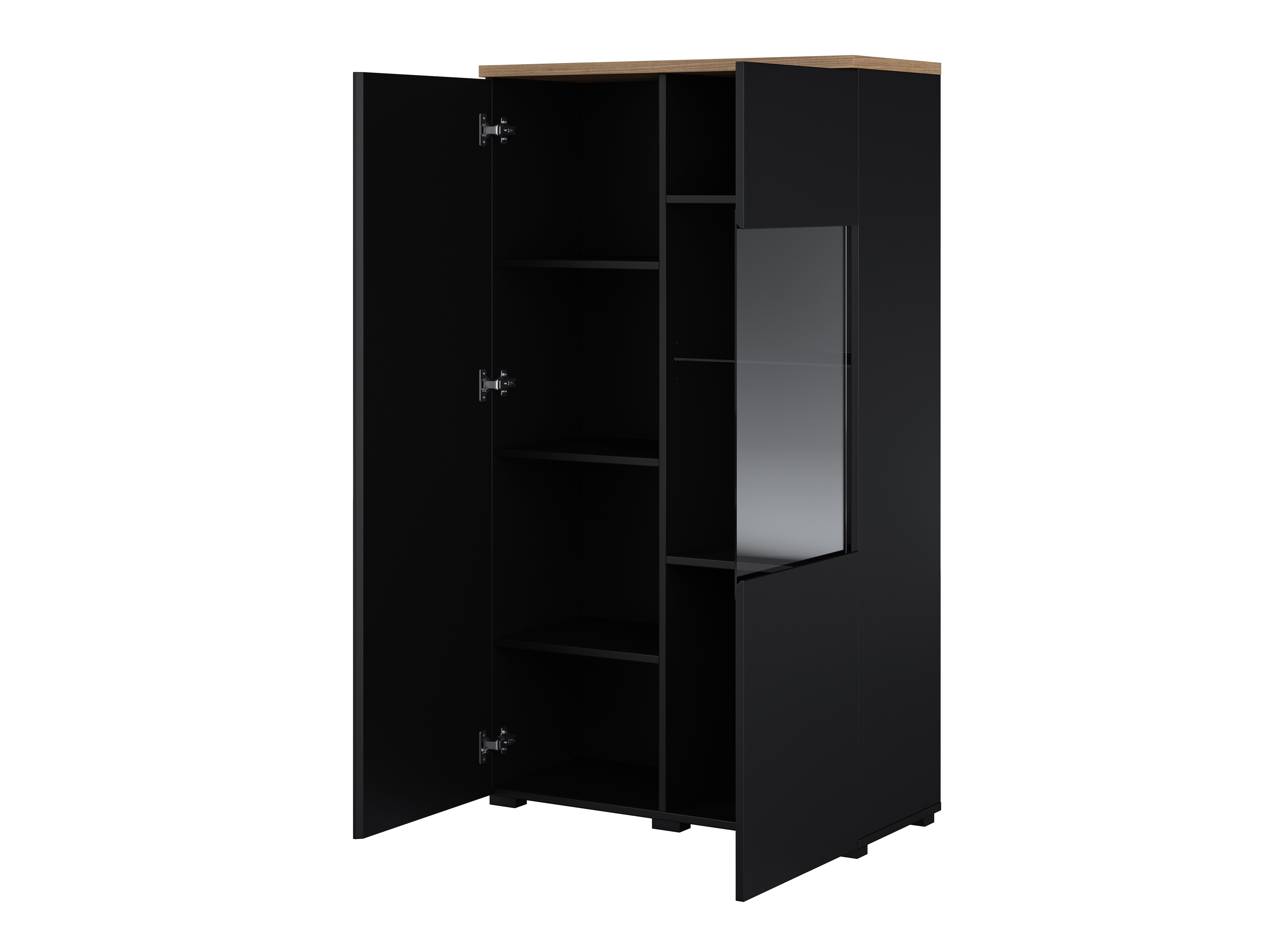 Polica Baletu 108 (Crno + Hrast)